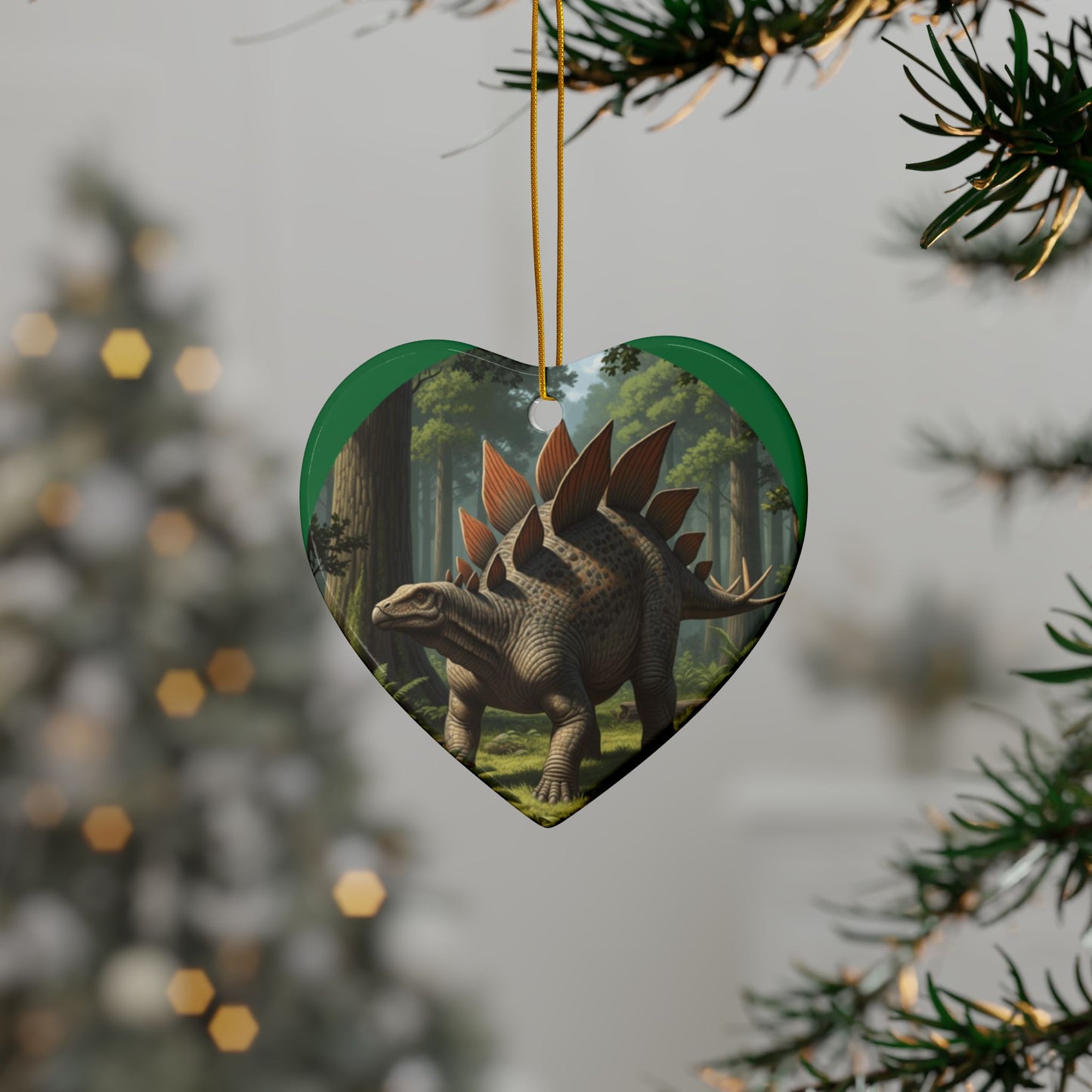 Stegasaurus Jurassic Era Dinosaur Ceramic Christmas Tree Ornaments, Keepsakes, Collectibles, Party Favors