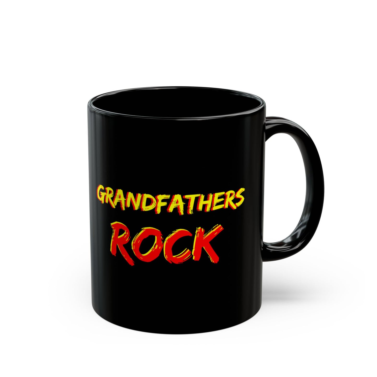 "Grandfathers Rock" Coffee Mug - Funny Black Mug for Granddad, Gift for Father's Day, Birthdays - Schmartypants