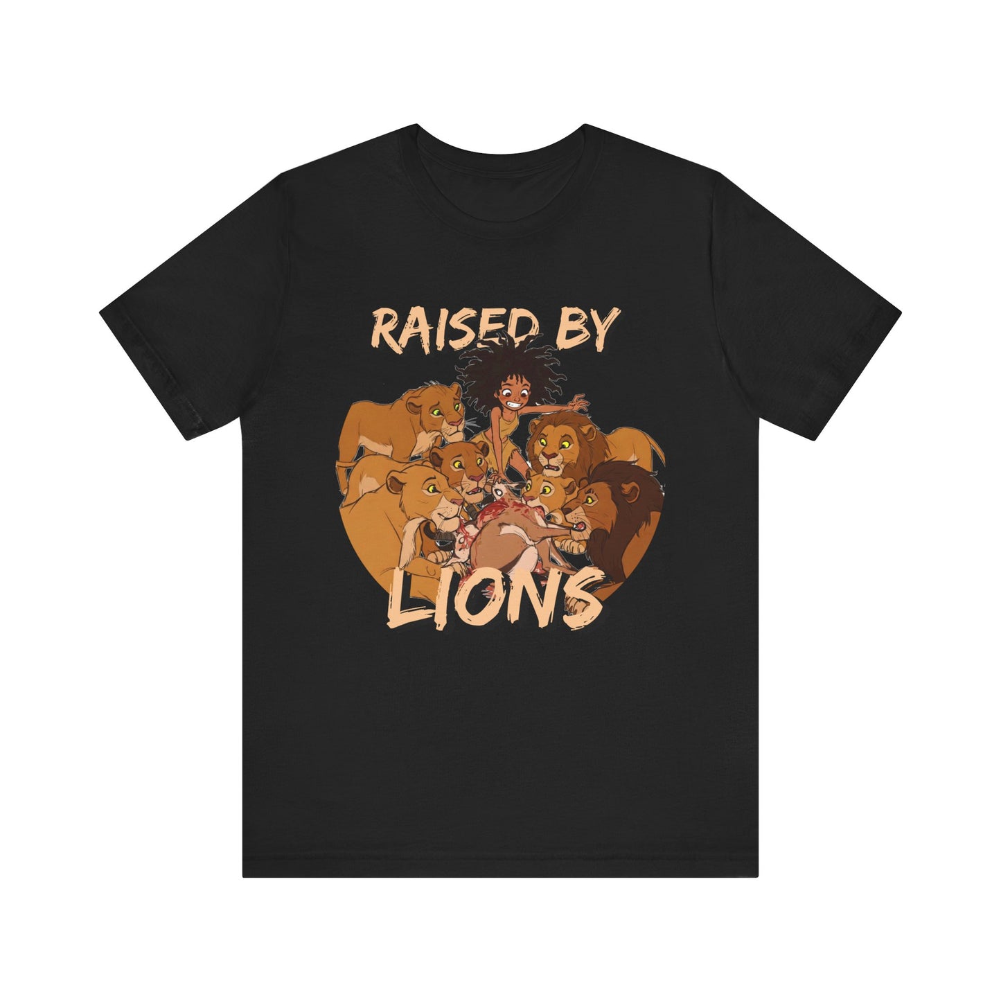Raised by Lions Unisex Tee, Funny Animal Shirt, Lion Lover Gift, Safari T-Shirt, Jungle Adventure Apparel, Casual Wear - Schmartypants