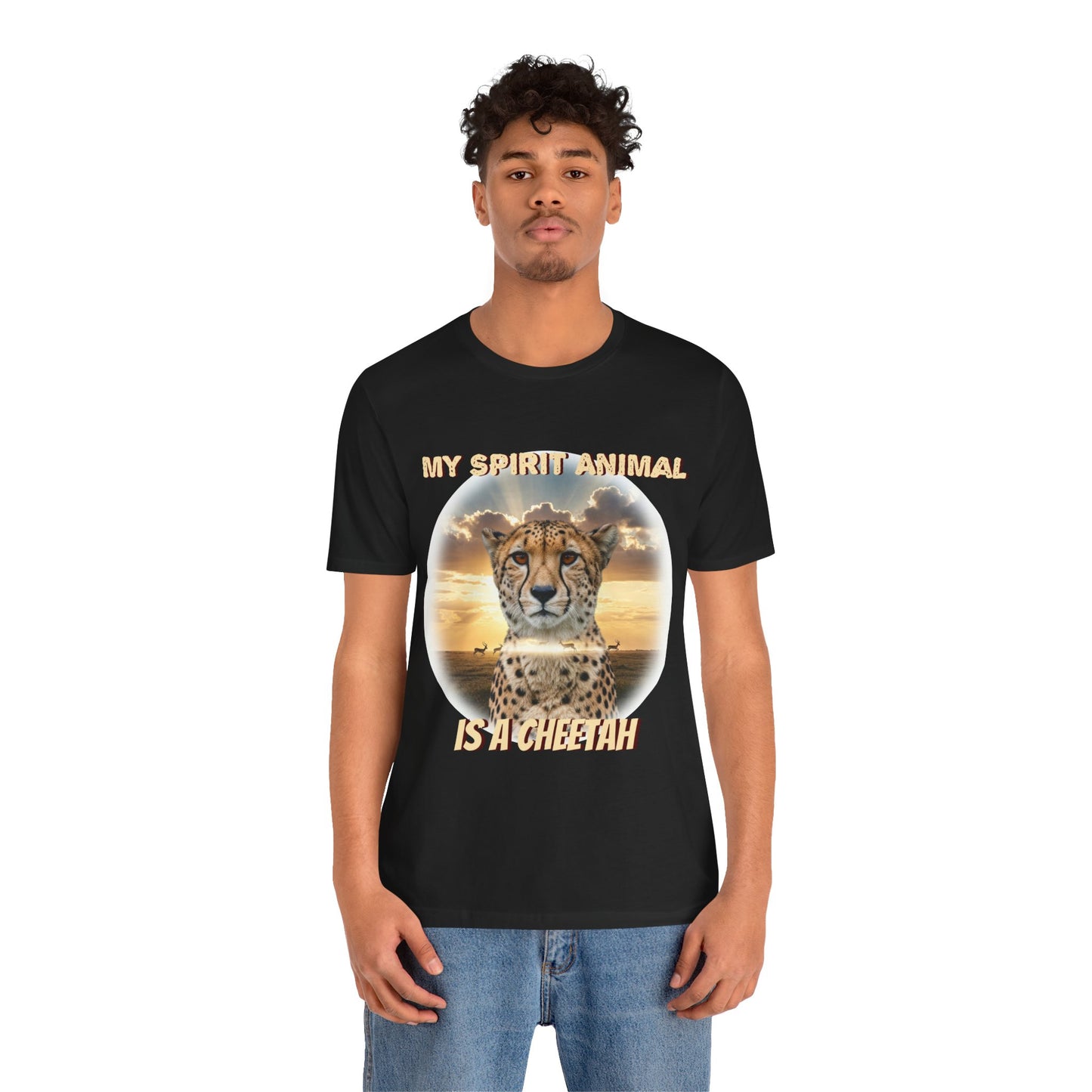 Unisex Jersey Tee - My Spirit Animal is a Cheetah - Beautiful Cheetah Natura Lover Statement - Schmartypants