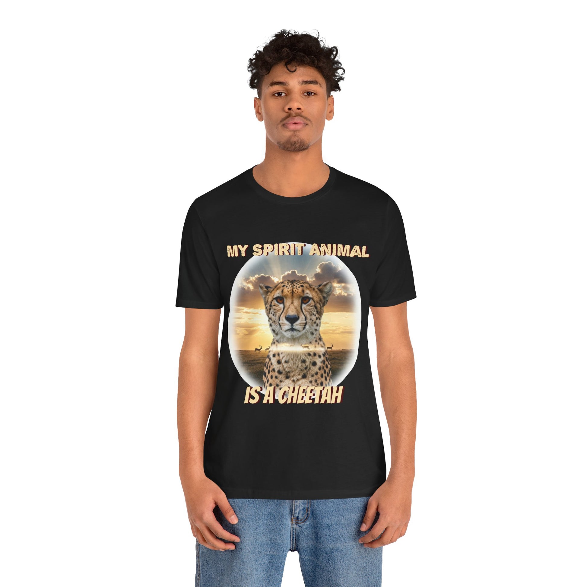 Unisex Jersey Tee - My Spirit Animal is a Cheetah - Beautiful Cheetah Natura Lover Statement - Schmartypants