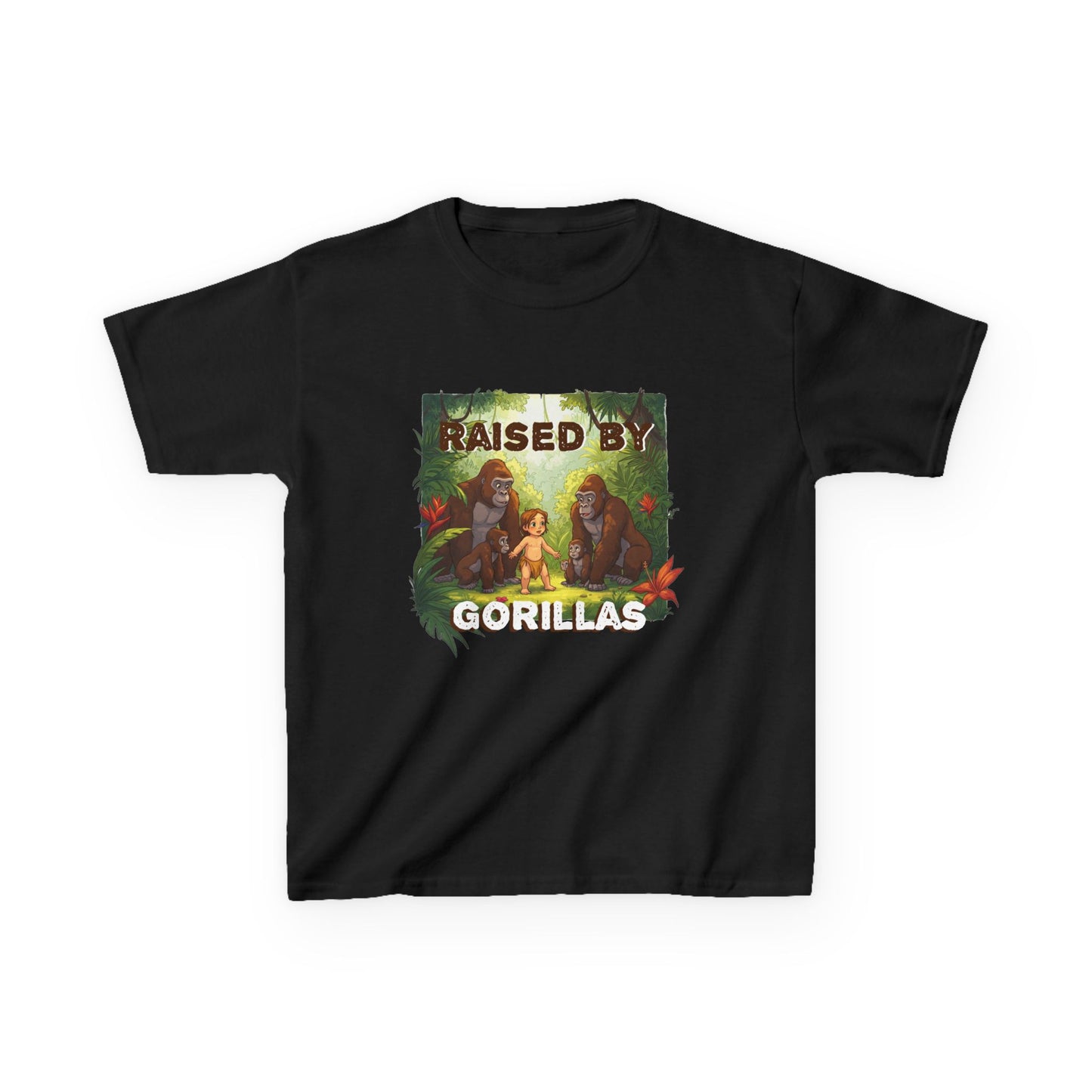 Funny Adorable 'Raised by Gorillas' Kids Tee - Schmartypants