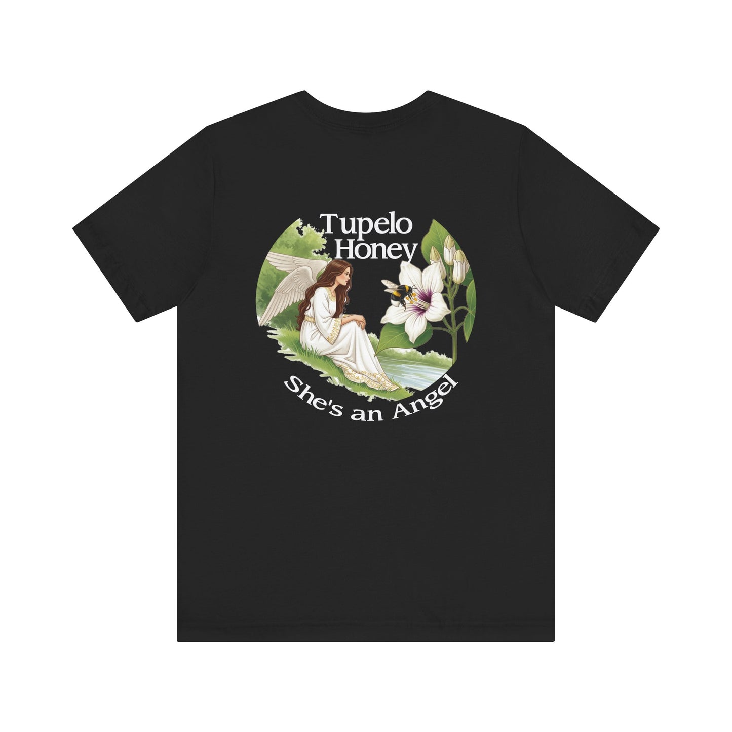 Elegant Tupelo Honey Unisex Tee, Angel Van Morrison Song Inspired Shirt, Concert-Goers Gift, Double-Sided Blossom Tee, Music Fans Present,