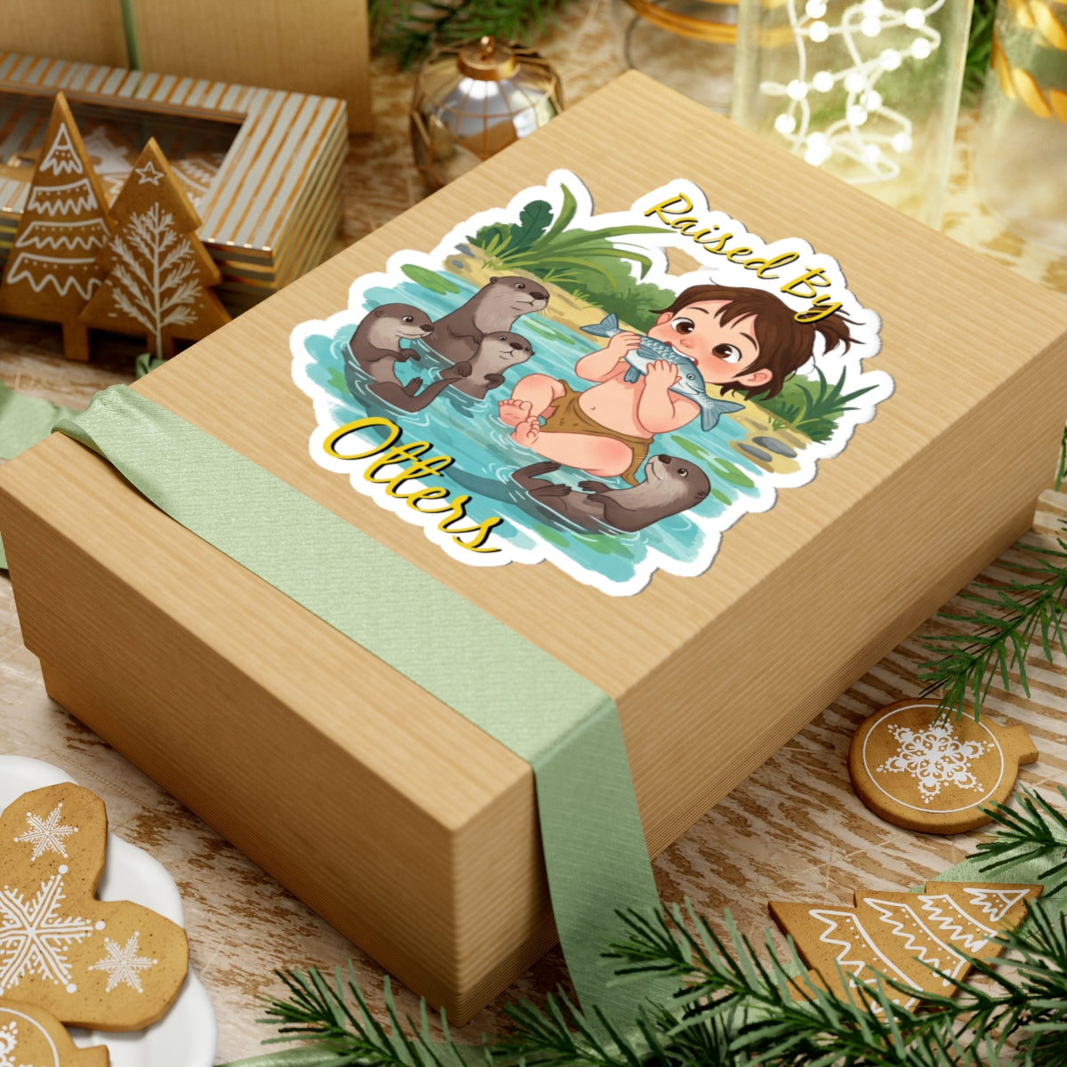 Cute Otter Family Kiss-Cut Stickers | Perfect for Kids' Room Decor, Laptop Stickers, Water Bottles, Fun Gifts, Otter Lovers