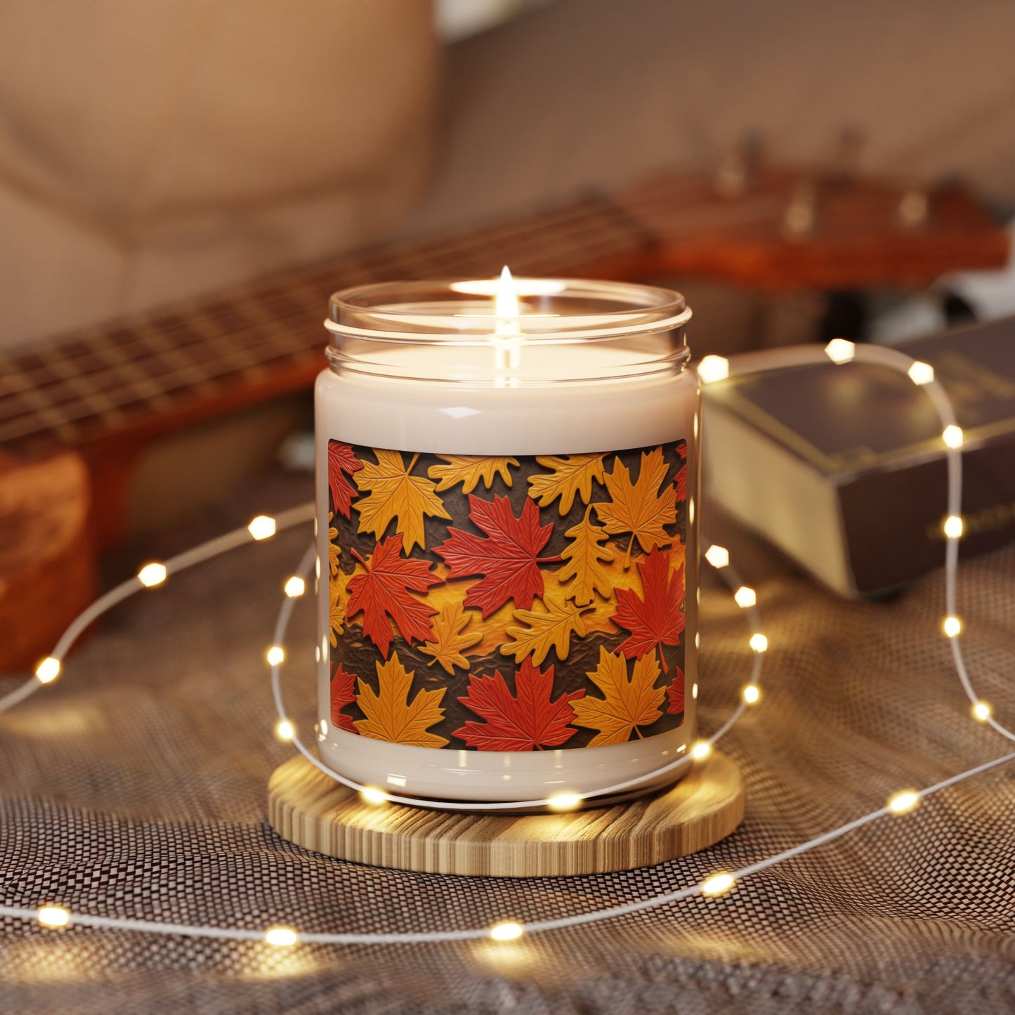 Autumn Leaves Scented Soy Candle, Cozy Home Decor, Fall Gift, Relaxation Candle, Seasonal Scents, Aromatherapy