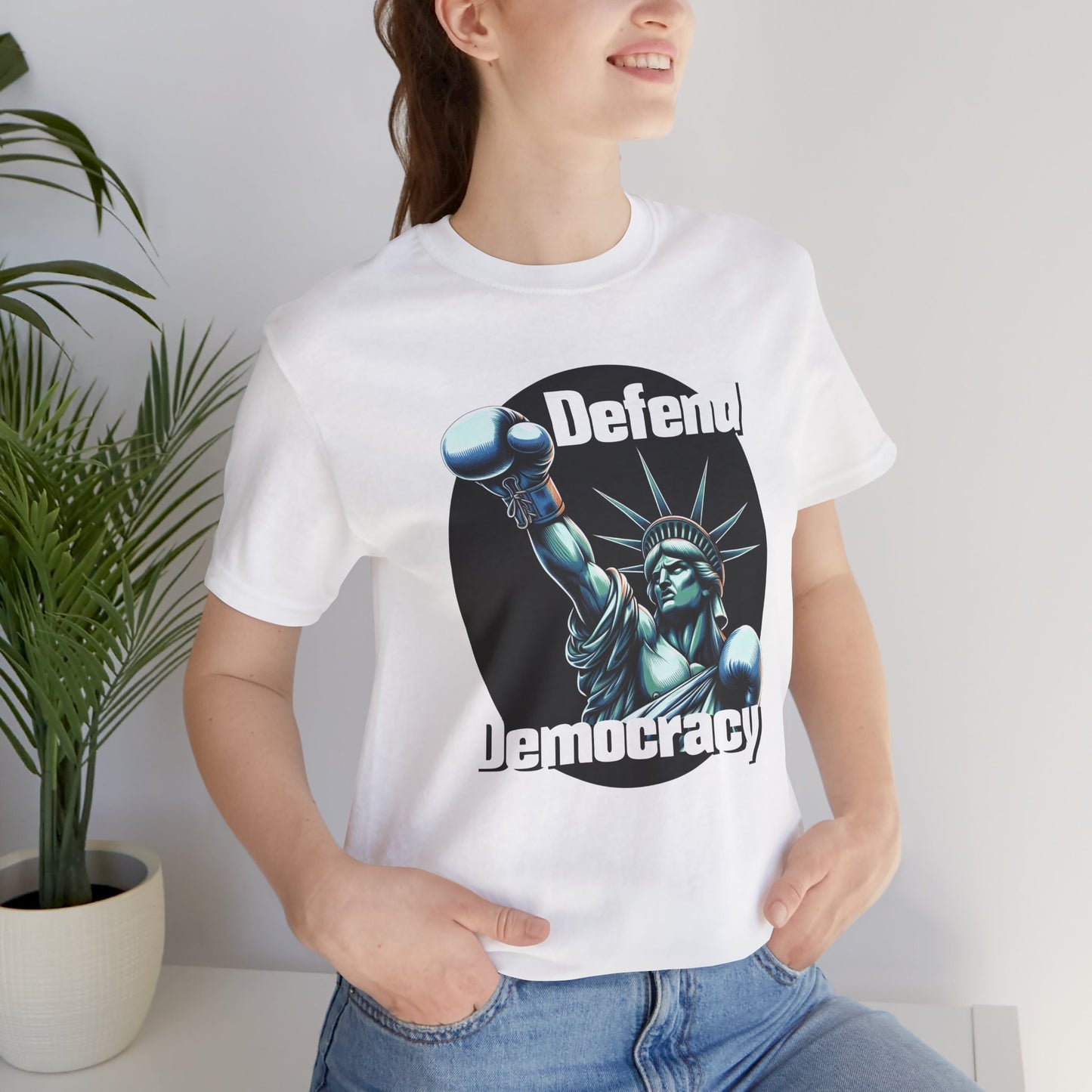 Defend Democracy Tee - Unisex Jersey Short Sleeve Shirt - Protest Wear - Activist Tee