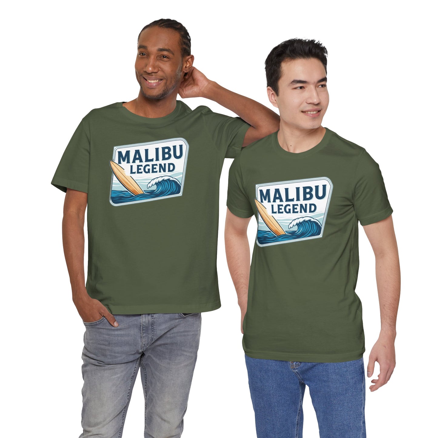 Malibu Legend Surf Tee | Unisex Jersey Short Sleeve Shirt, Beachwear, Summer Vibes, Surfing Gift, California Style, Malibu Souvenir Tee