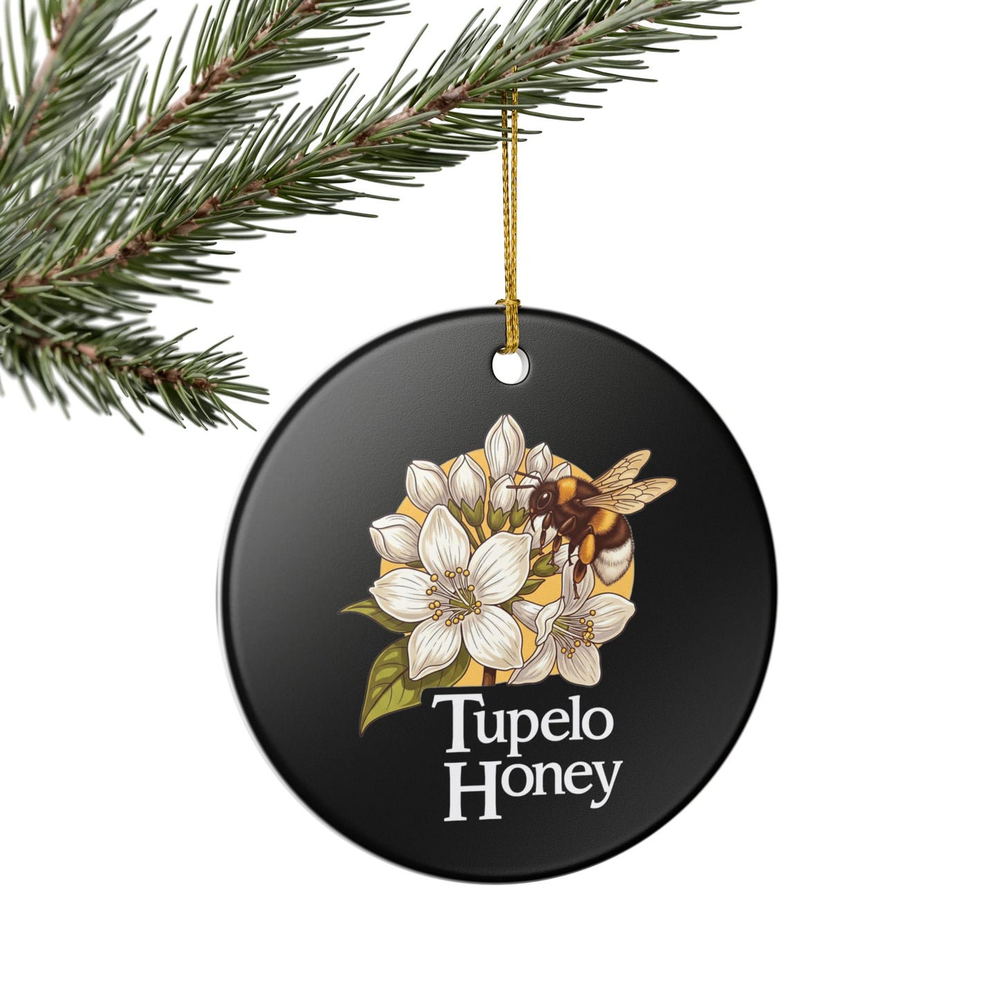 Ceramic Ornament, Tupelo Honey Inspired Van Morrison Song Bumblebee Decoration, Fan Gift, Holiday Decor, Classic Rock Music Lover, Christmas
