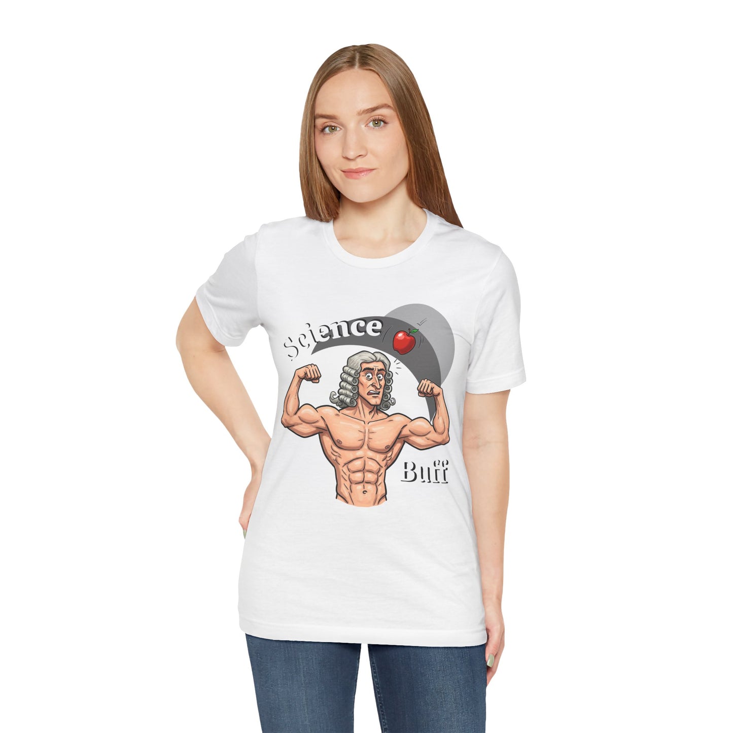 Funny 'Science Buff' Unisex Tee, Funny Science Shirt, Gift for STEM Lovers, Academic Humor T-Shirt, Geeky Top, Science Enthusiast Apparel, Sir Isaac Newton Fans - Schmartypants