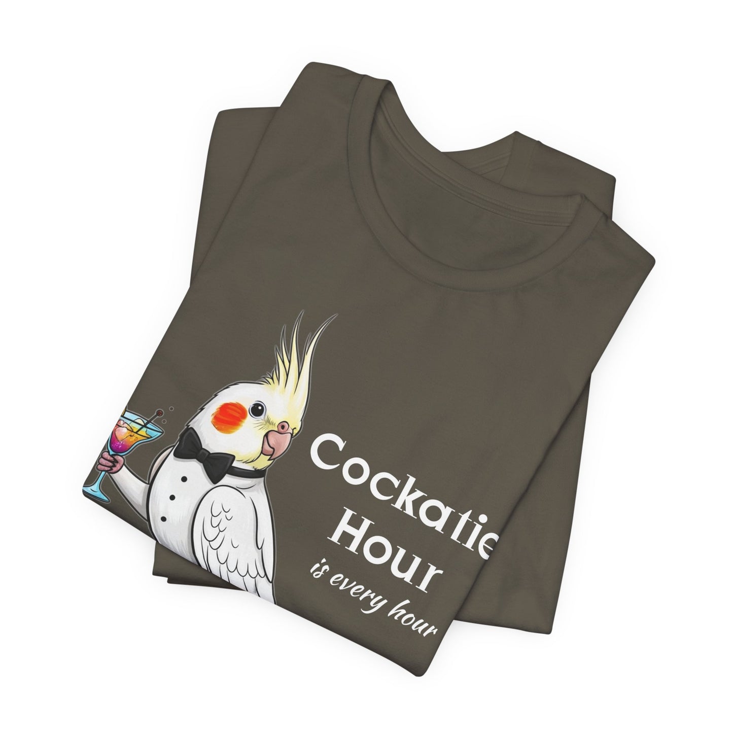 Cockatiel Hour Unisex Tee - Fun Bird Lover T-Shirt, Casual Wear, Gift for Bird Enthusiasts, Animal Lover Gift, Unique Graphic Tee