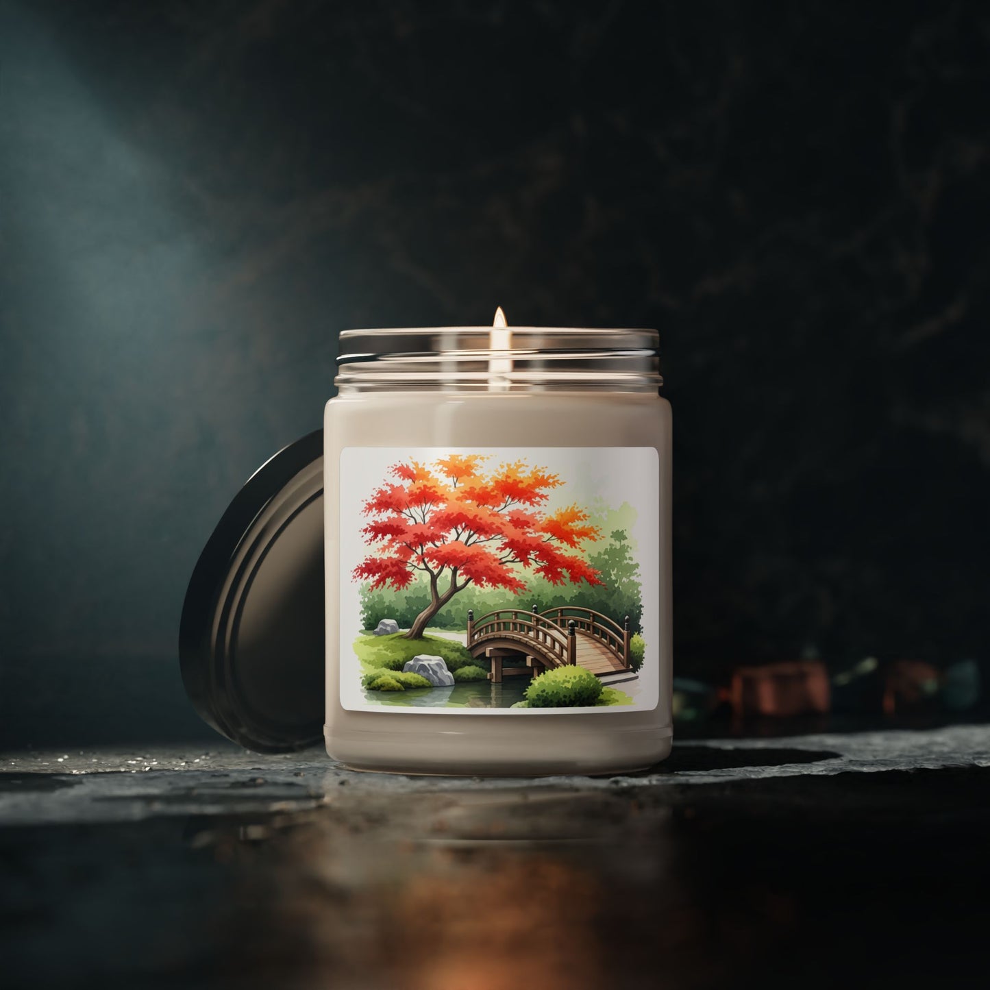 Scented Candle, Japanese Garden Design, Meditation Candle, Autumn Aromatherapy Candle, Gift Idea