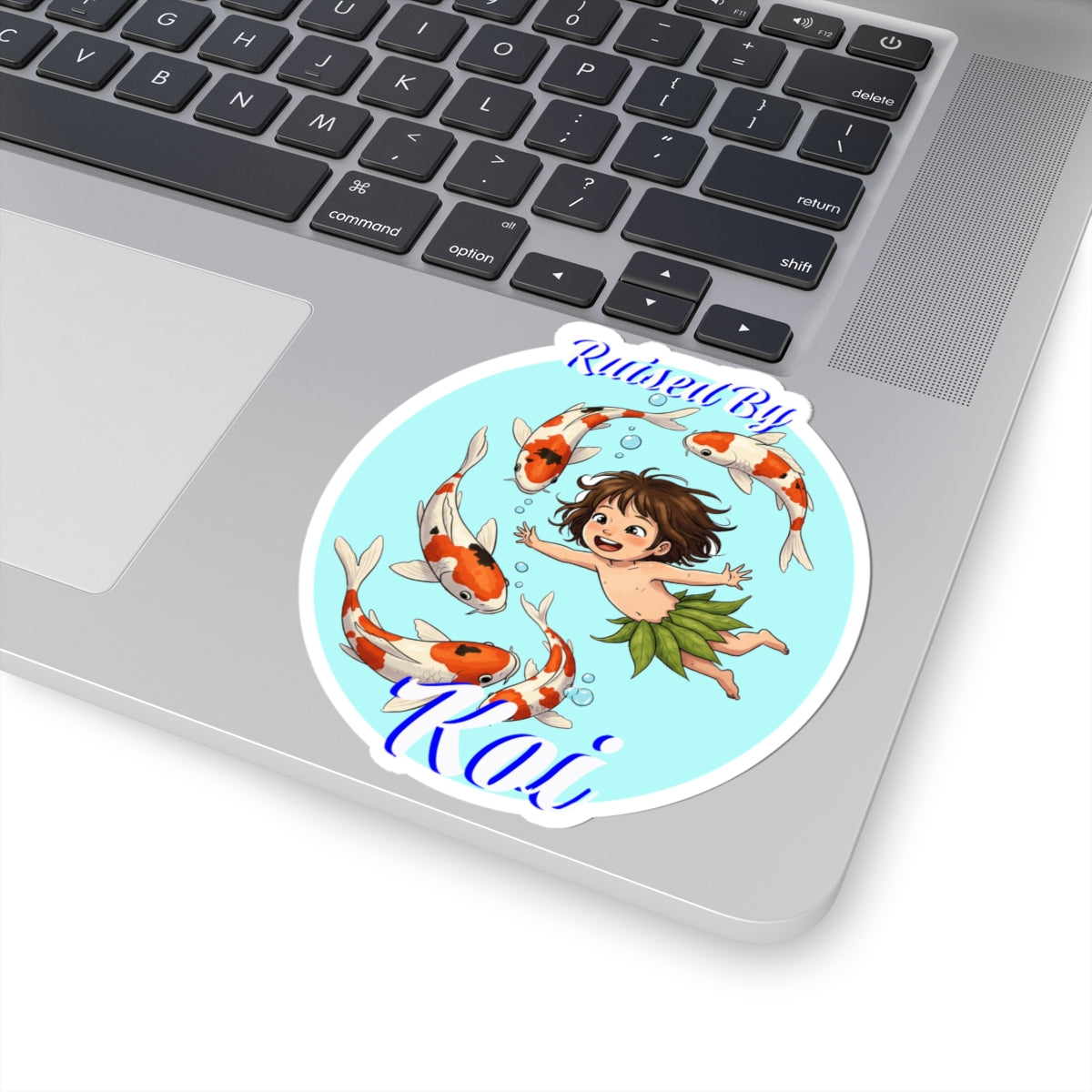 'Raised By Koi' Kiss-Cut Stickers – Funny Aquatic Decor for Nature Lovers, Koi Lovers - Schmartypants