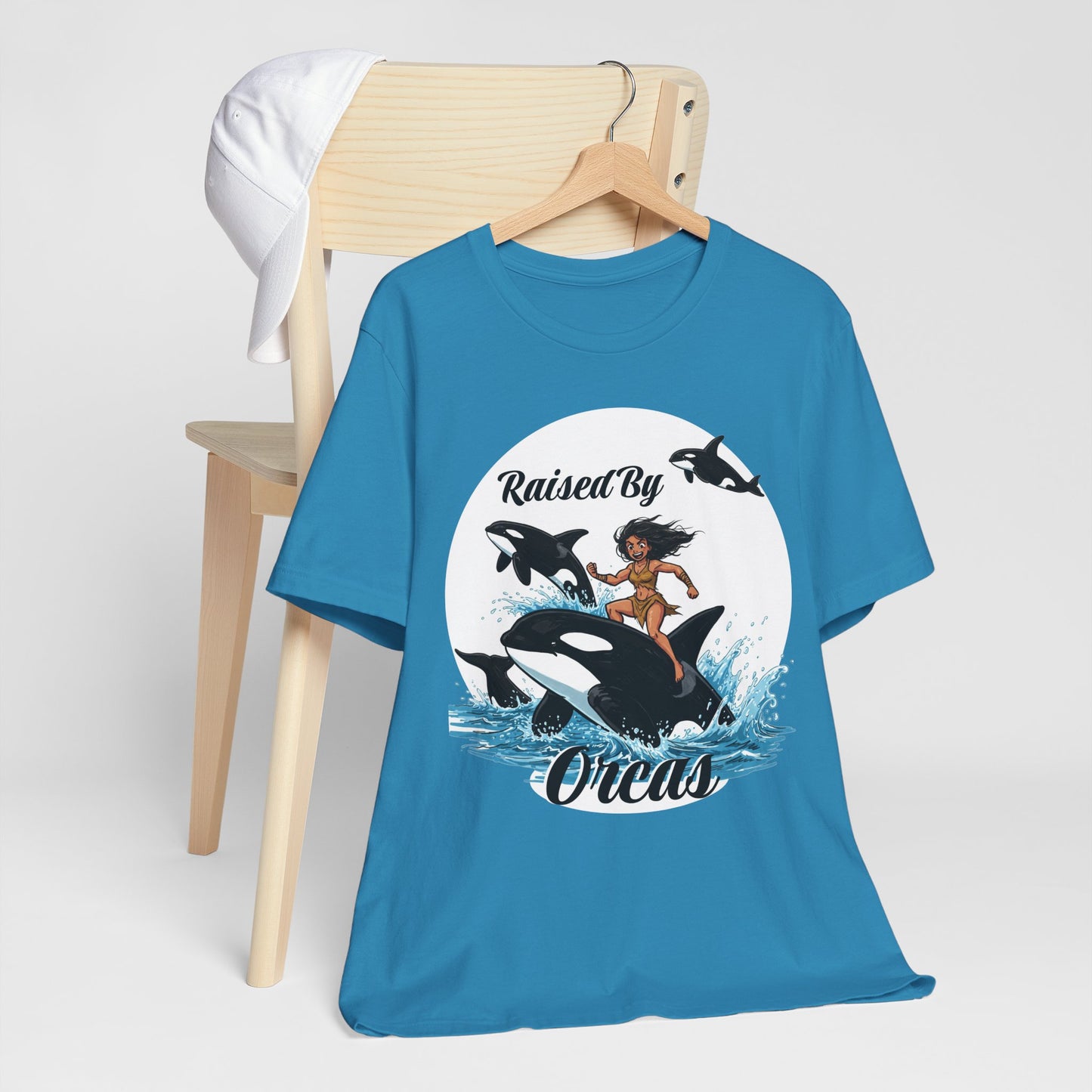 'Raised By Orcas' Unisex Tee | Ocean Lover Shirt, Animal Spirit Tee, Whale Enthusiast Gift, Nautical Apparel, Summer Essentials
