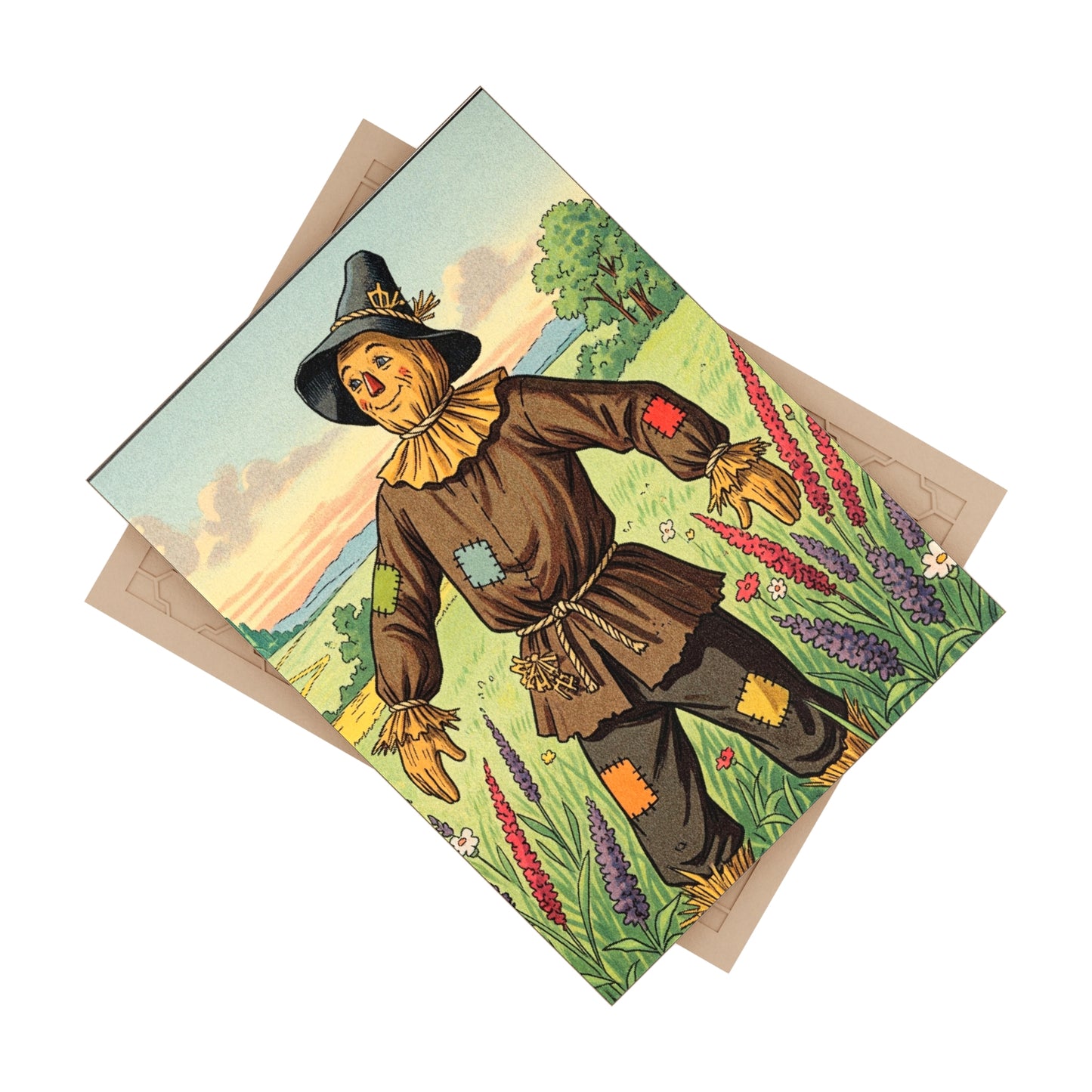 Ceramic Photo Tile - Wizard of Oz Scarecrow Illustrated Tile for Nursery or Baby Shower Gift, Personalizable Home Decor Accent, Vibrant