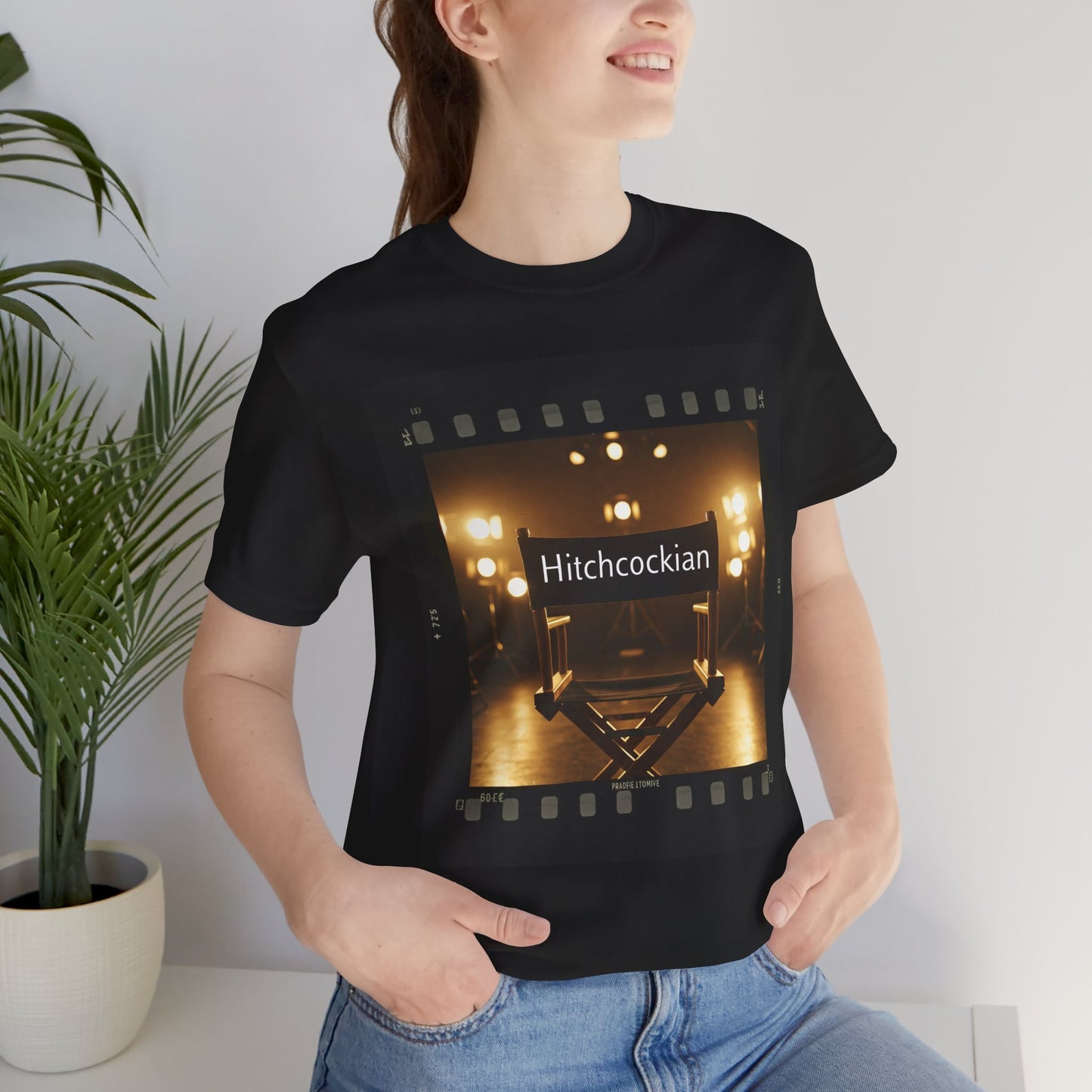 "Hitchcockian" Unisex Jersey Tee - Vintage Film Vibe T-Shirt for Film Lovers, Hitchcock Lovers, and Filmmakers - Schmartypants