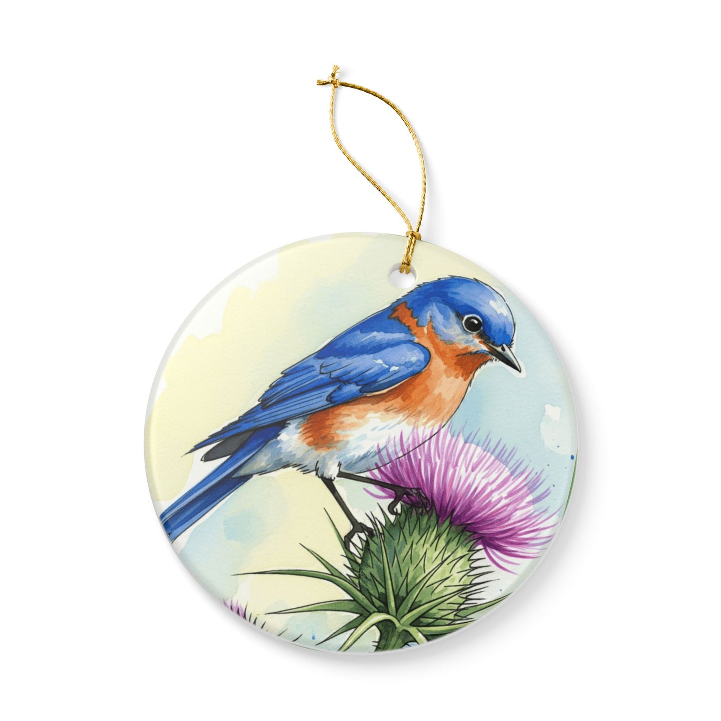 Ceramic Bird Ornament, Nature Decor, Gifts for Bird Lovers, Bluebird Christmas Ornament, Home & Garden Decoration, Seasonal Decor