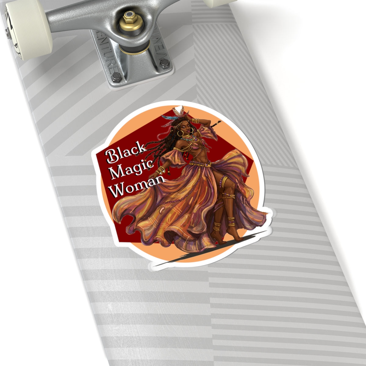 'Black Magic Woman' Kiss-Cut Stickers - Enchanting Vinyl Decals for Bohemian Decor, Laptop Stickers, and Gifts for Music Fans of Santana and Classic Rock - Schmartypants