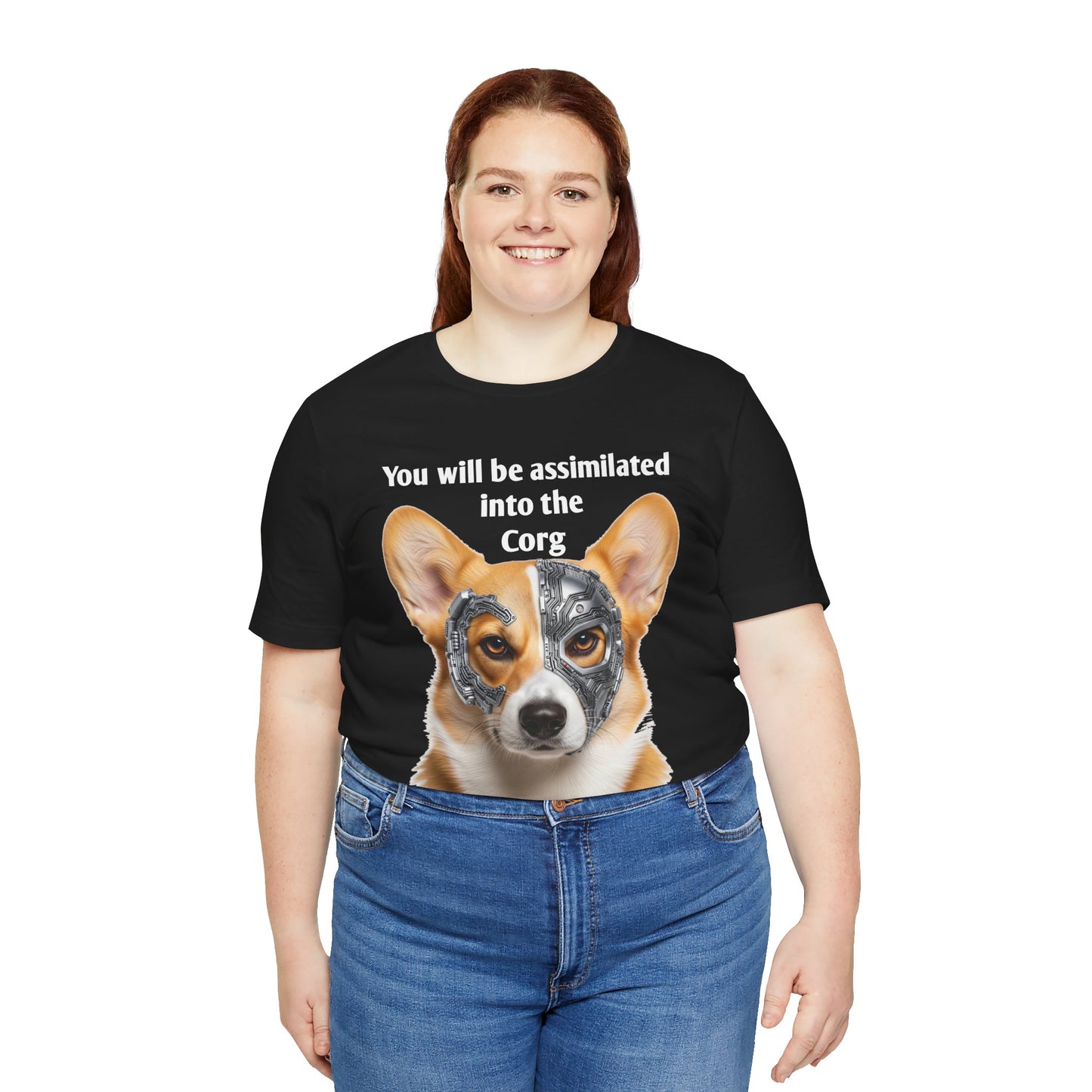 Star Trek Corgi Unisex Tee, Borg Implants, Resistance is Futile, Funny Gift for Corgi Lovers, Trekkies, Trekkie Conventions, Dog Park
