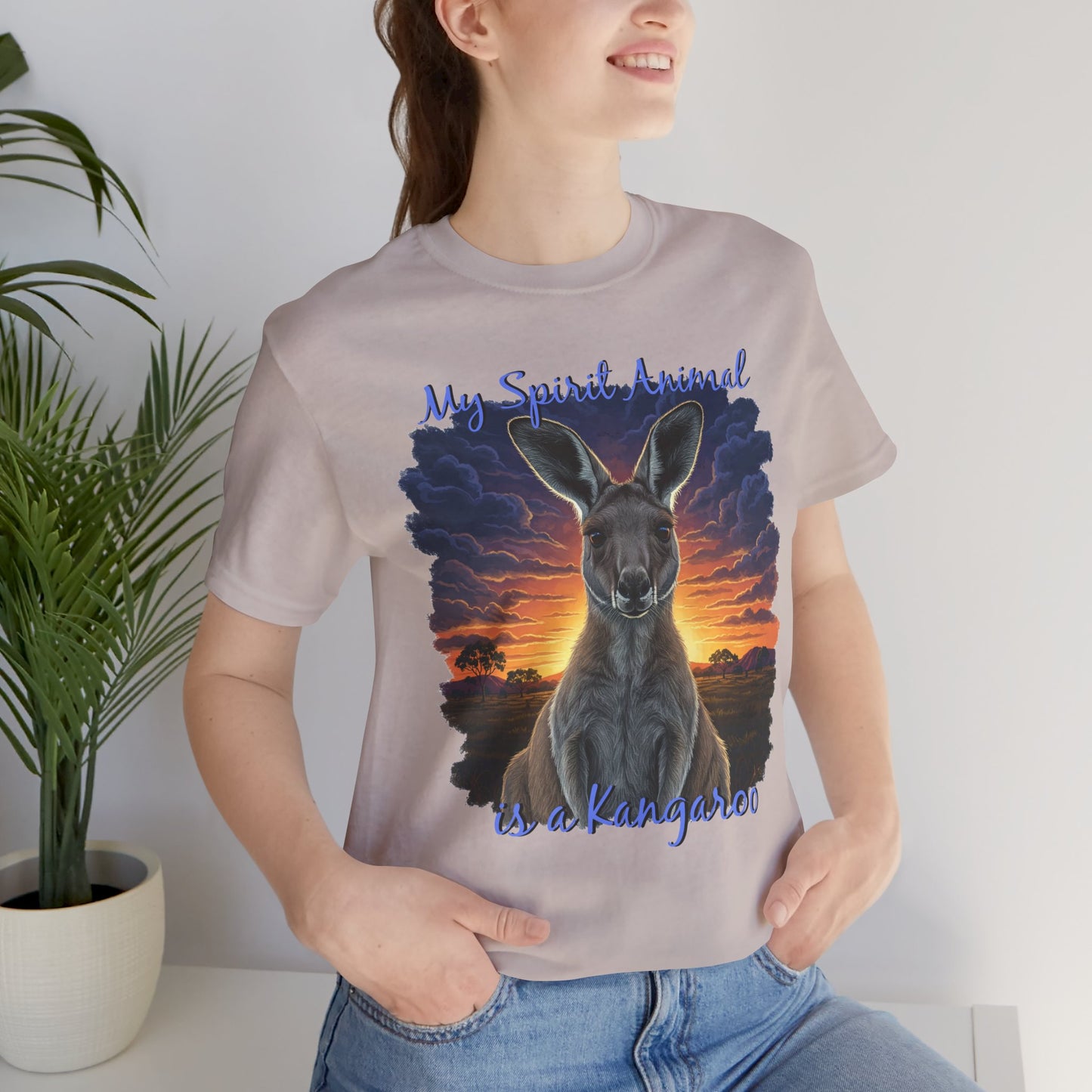 'My Spirit Animal is a Kangaroo' Tee - Unisex Jersey Short Sleeve T-Shirt for Wildlife Lovers, Aussies - Schmartypants
