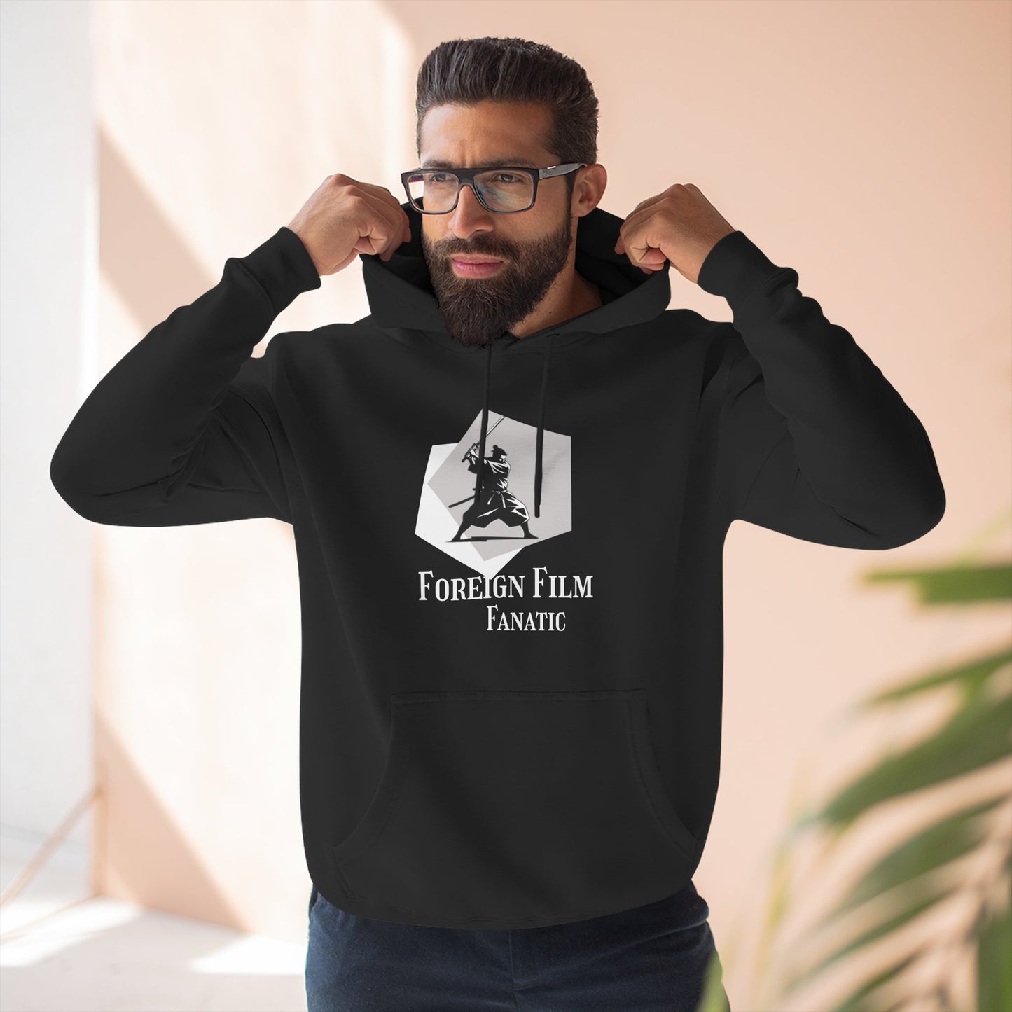 Foreign Film Fanatic Hoodie | Double Sided Graphics, Cozy Movie Lover's Sweatshirt | Perfect Gift for Cinema Buffs