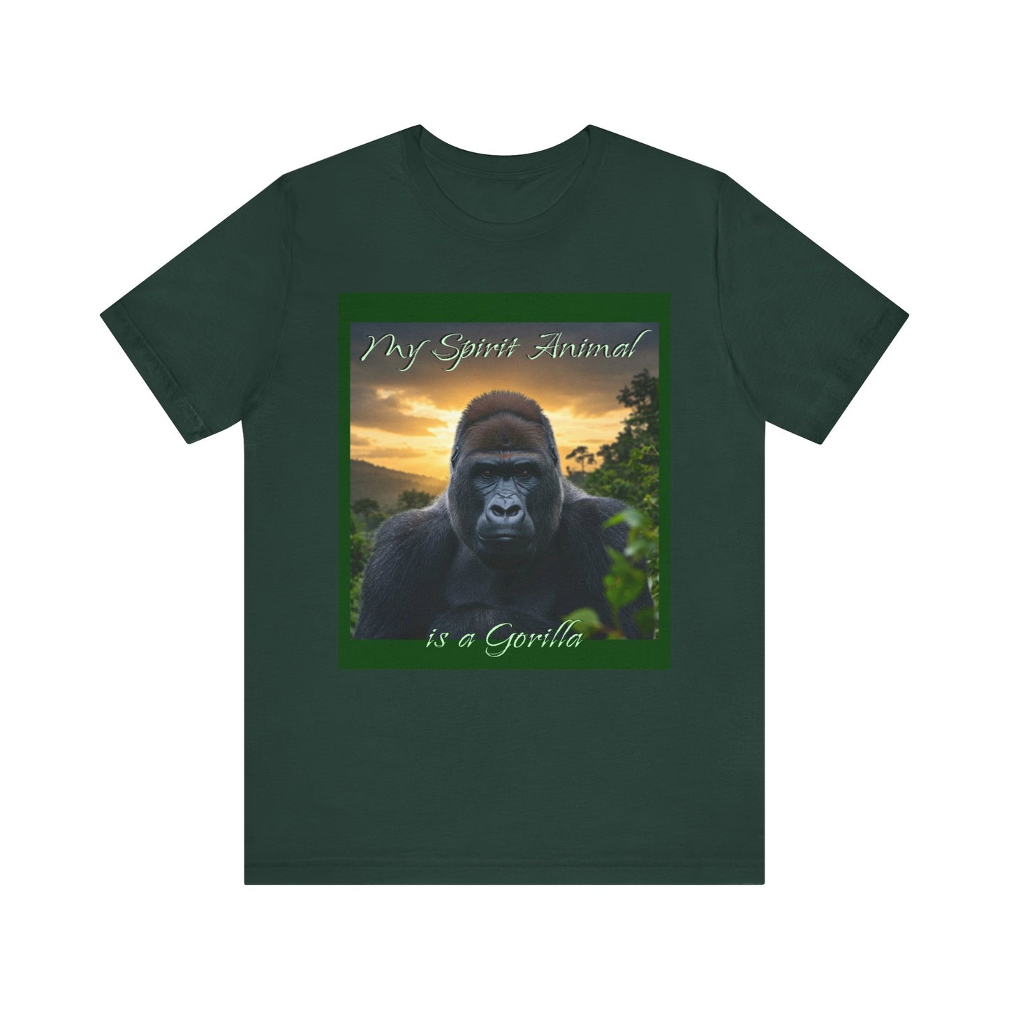 'My Spirit Animal is a Gorilla' T-Shirt - Beautiful Unisex Jersey Tee for Animal Lovers, Conservationists - Schmartypants