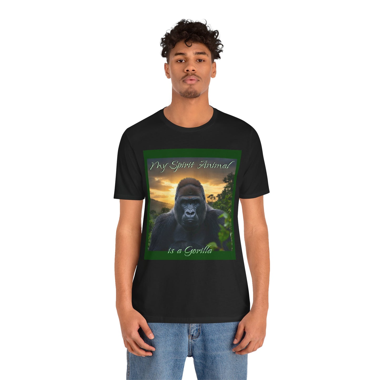 'My Spirit Animal is a Gorilla' T-Shirt - Beautiful Unisex Jersey Tee for Animal Lovers, Conservationists - Schmartypants