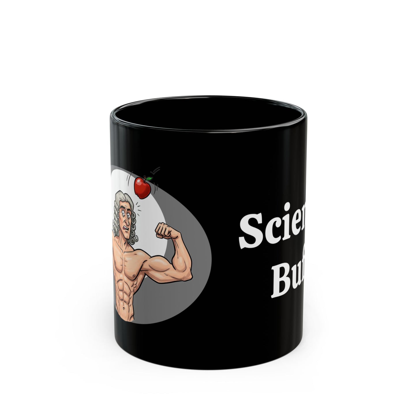 Science Buff Black Mug, Gift for Science Lovers, Geeky Coffee Cup, Funny Mug for Nerds, Unique Birthday Present, Isaac Newton Fans, 11oz/15oz - Schmartypants