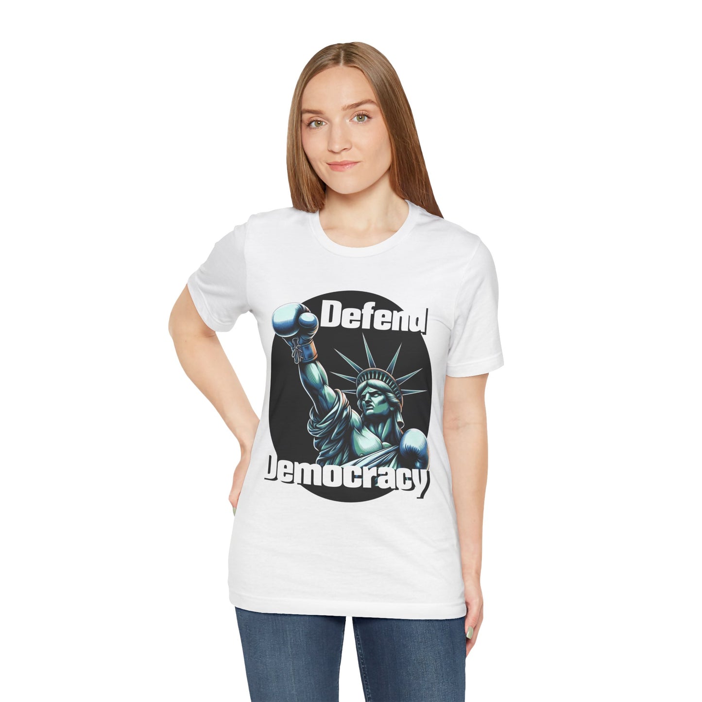 Defend Democracy Tee - Unisex Jersey Short Sleeve Shirt - Protest Wear - Activist Tee - Schmartypants