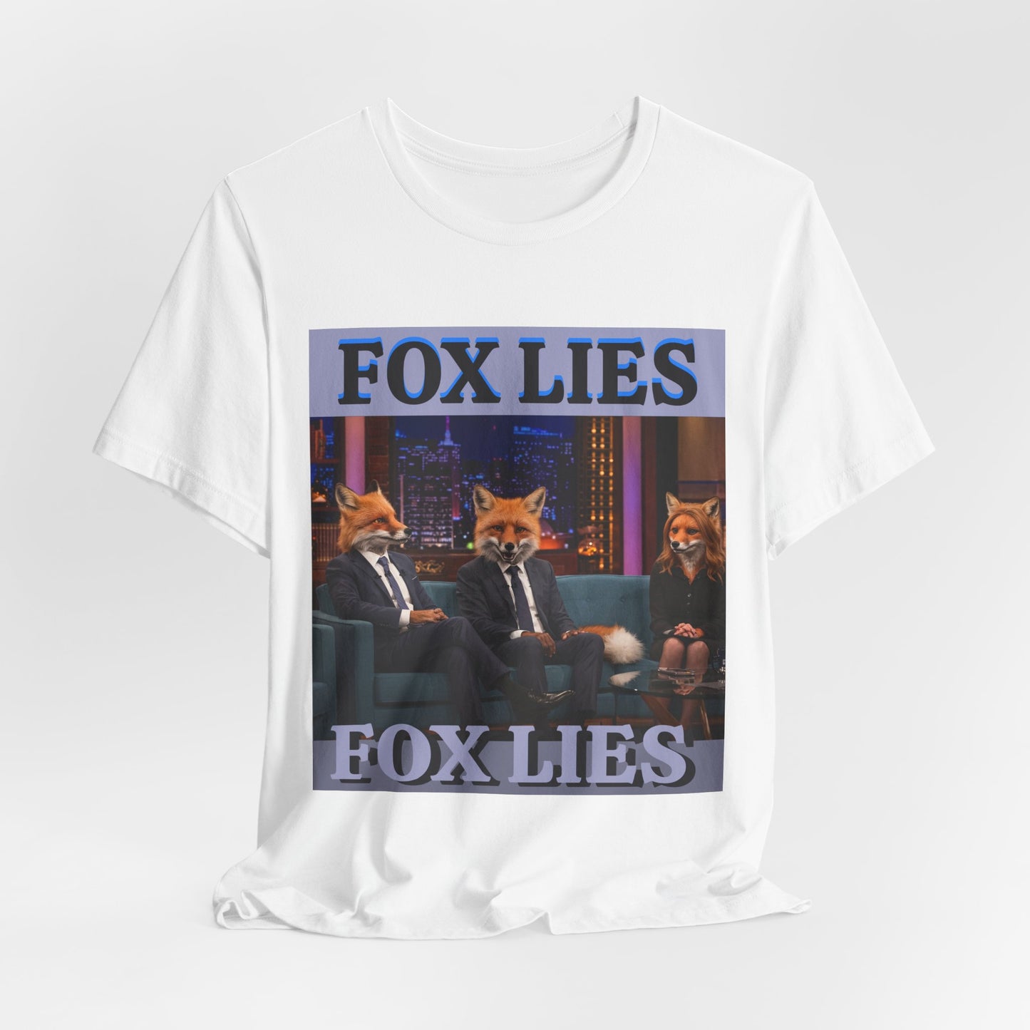 Humorous Fox Lies Tee - Unisex Jersey Short Sleeve T-Shirt - Protest Wear - Activist Tee - Schmartypants
