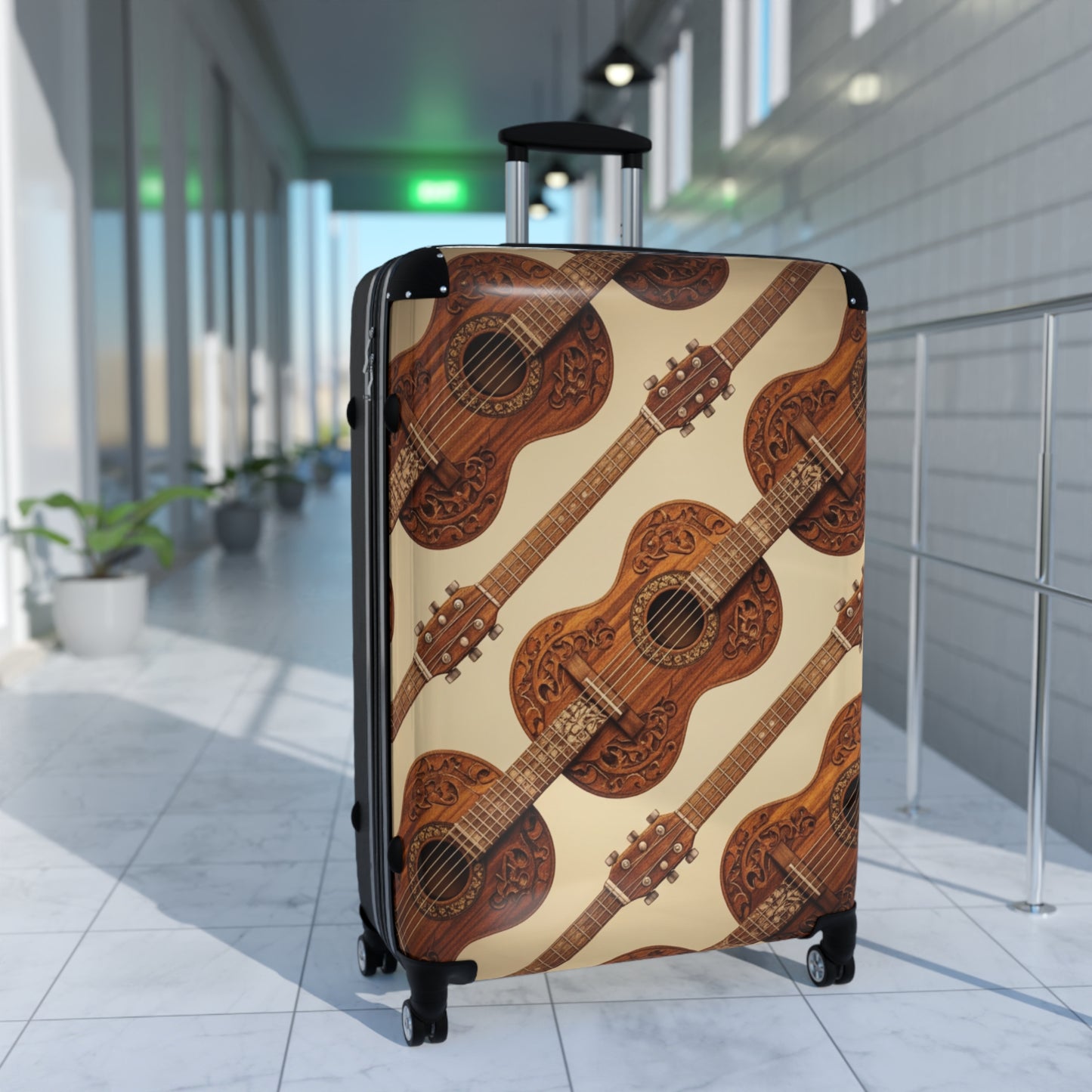 Bohemian Guitar Suitcase - Vintage Luggage, Traveler Gift, Music Lover Accessory, Unique Baggage, Holiday Travel