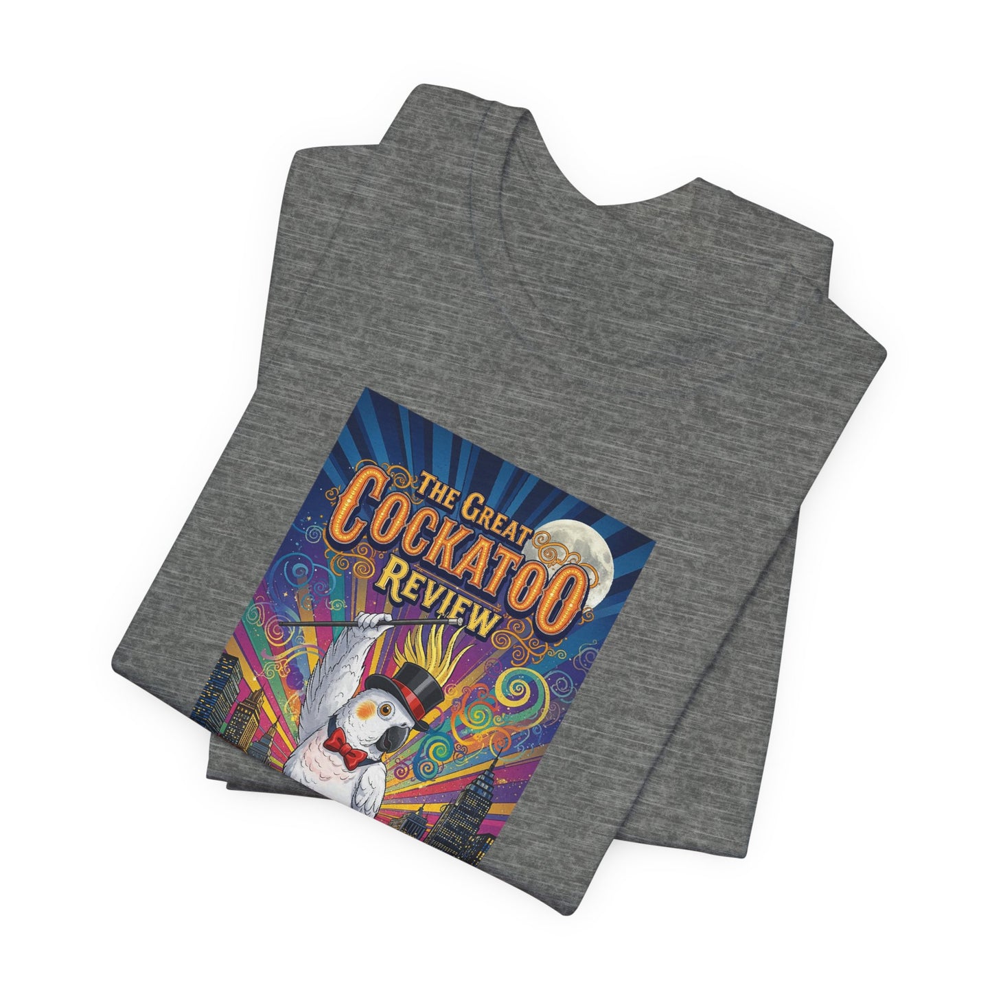 Grand Opening Cockatoo Review Tee - Funny Bird Graphic T-Shirt, Unique Gift for Cockatoo Owners, Casual Wear, Animal Lover Shirt
