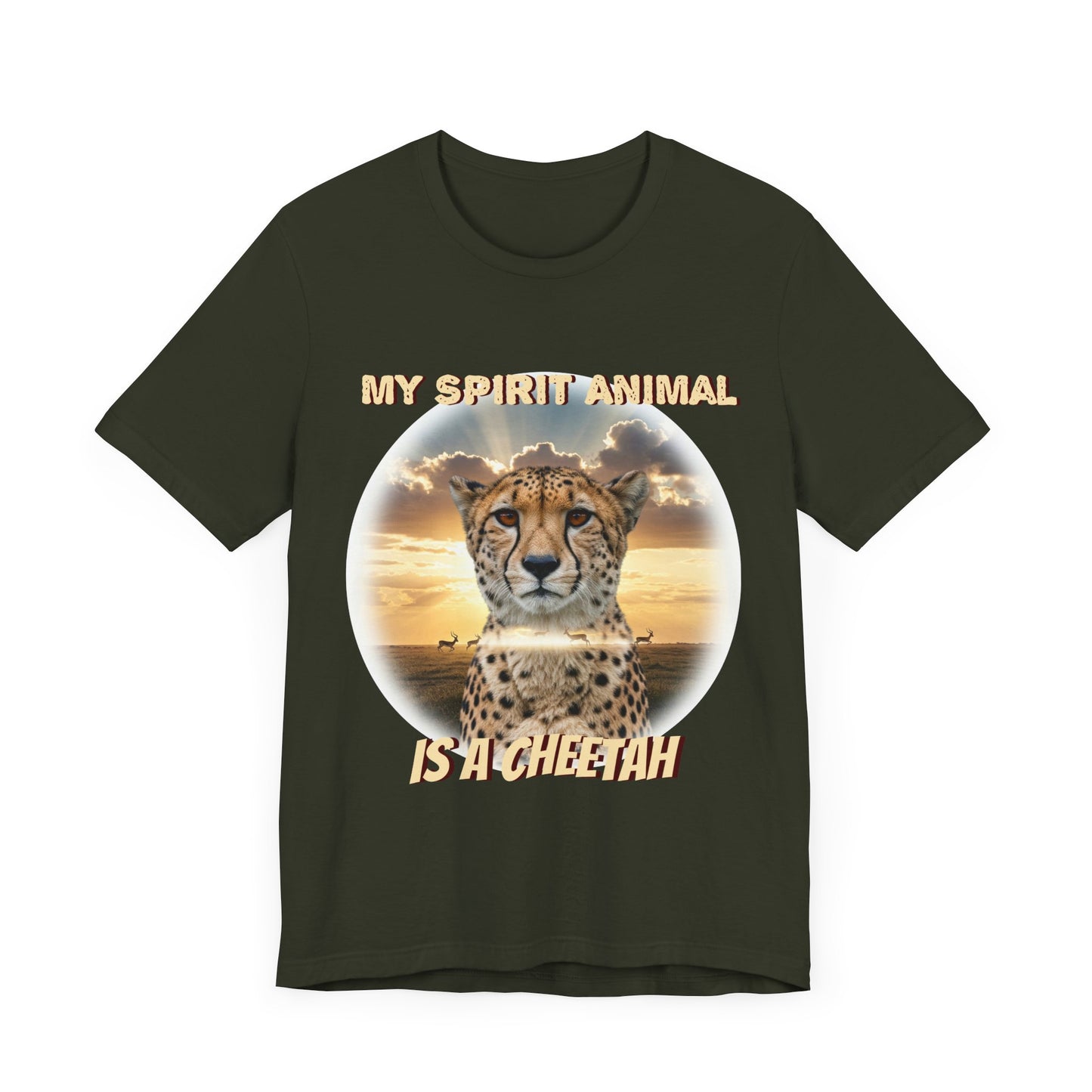 Unisex Jersey Tee - My Spirit Animal is a Cheetah - Beautiful Cheetah Nature Lover Statement - Schmartypants