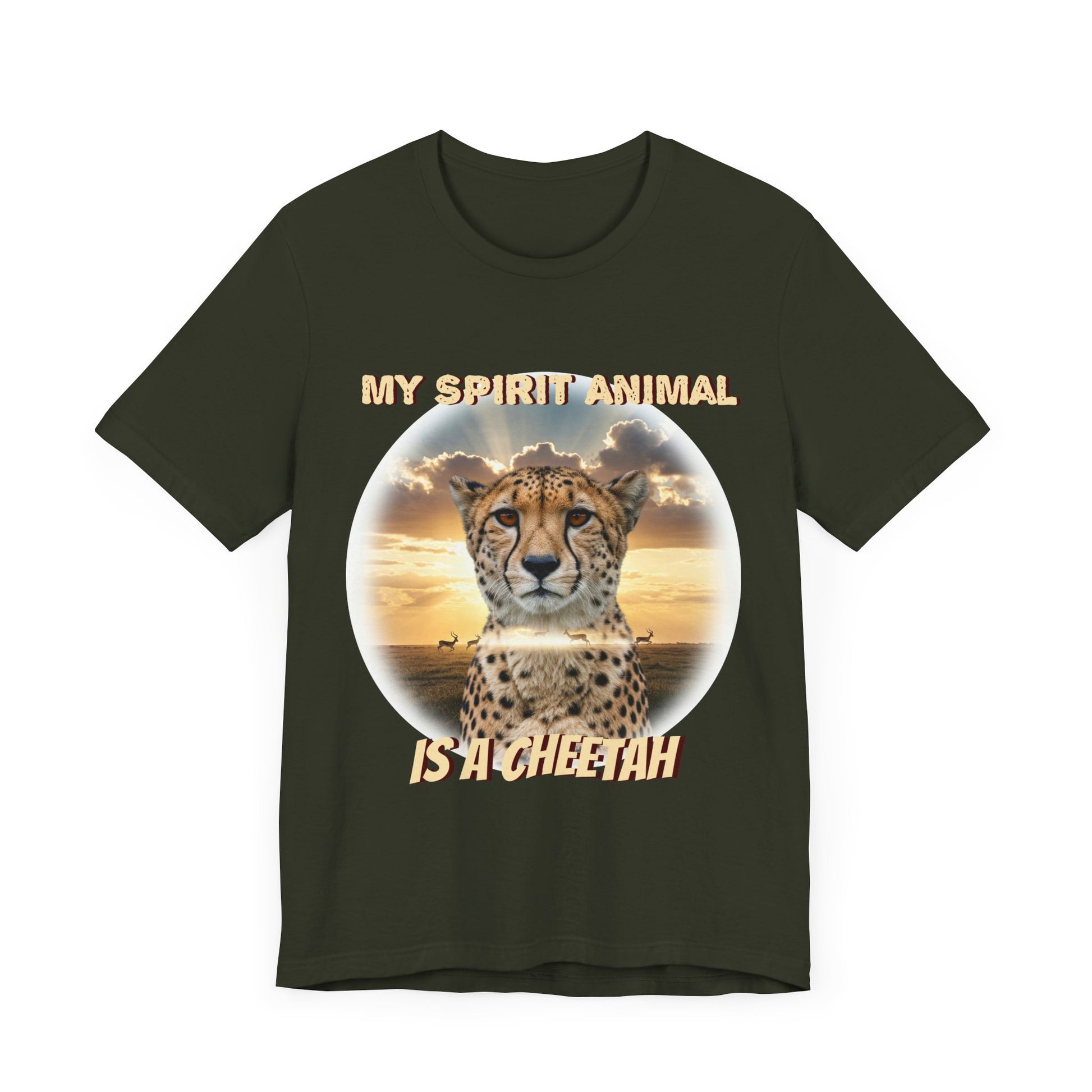 Unisex Jersey Tee - My Spirit Animal is a Cheetah - Beautiful Cheetah Nature Lover Statement - Schmartypants
