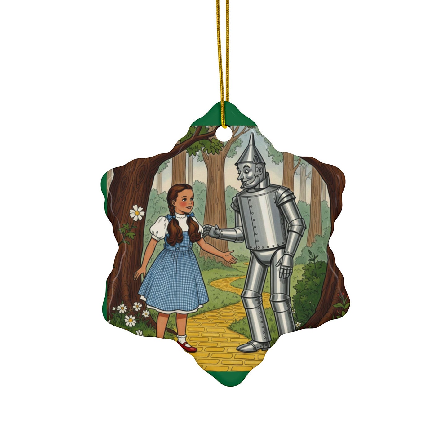 Whimsical Ceramic Ornaments, Wizard of Oz Decor, Holiday Tree Decorations, Unique Gifts for Kids, Magical Keepsakes, 2-Sided Print