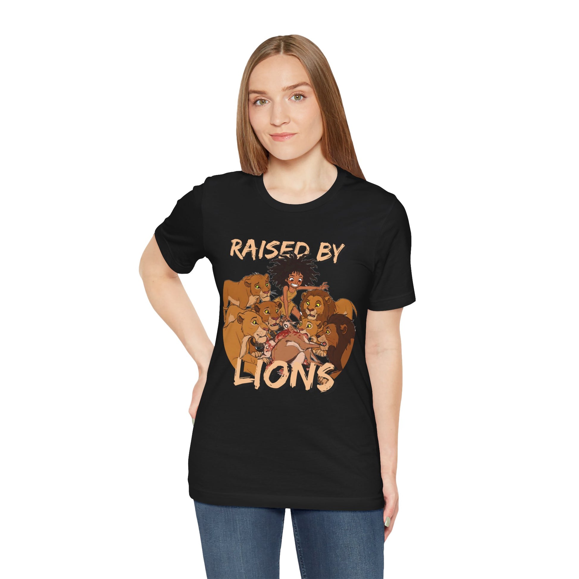 Raised by Lions Unisex Tee, Funny Animal Shirt, Lion Lover Gift, Safari T-Shirt, Jungle Adventure Apparel, Casual Wear - Schmartypants