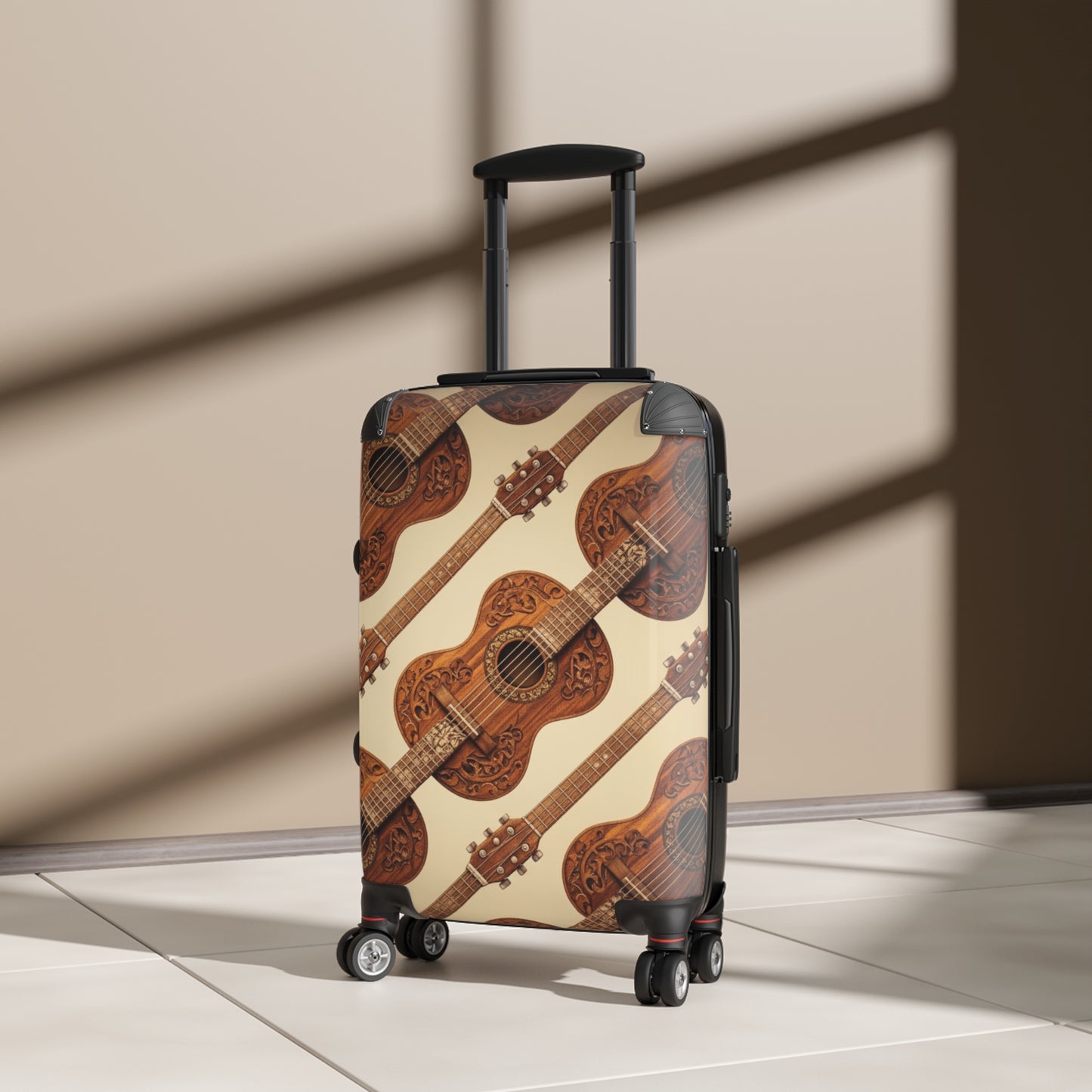 Bohemian Guitar Suitcase - Vintage Luggage, Traveler Gift, Music Lover Accessory, Unique Baggage, Holiday Travel
