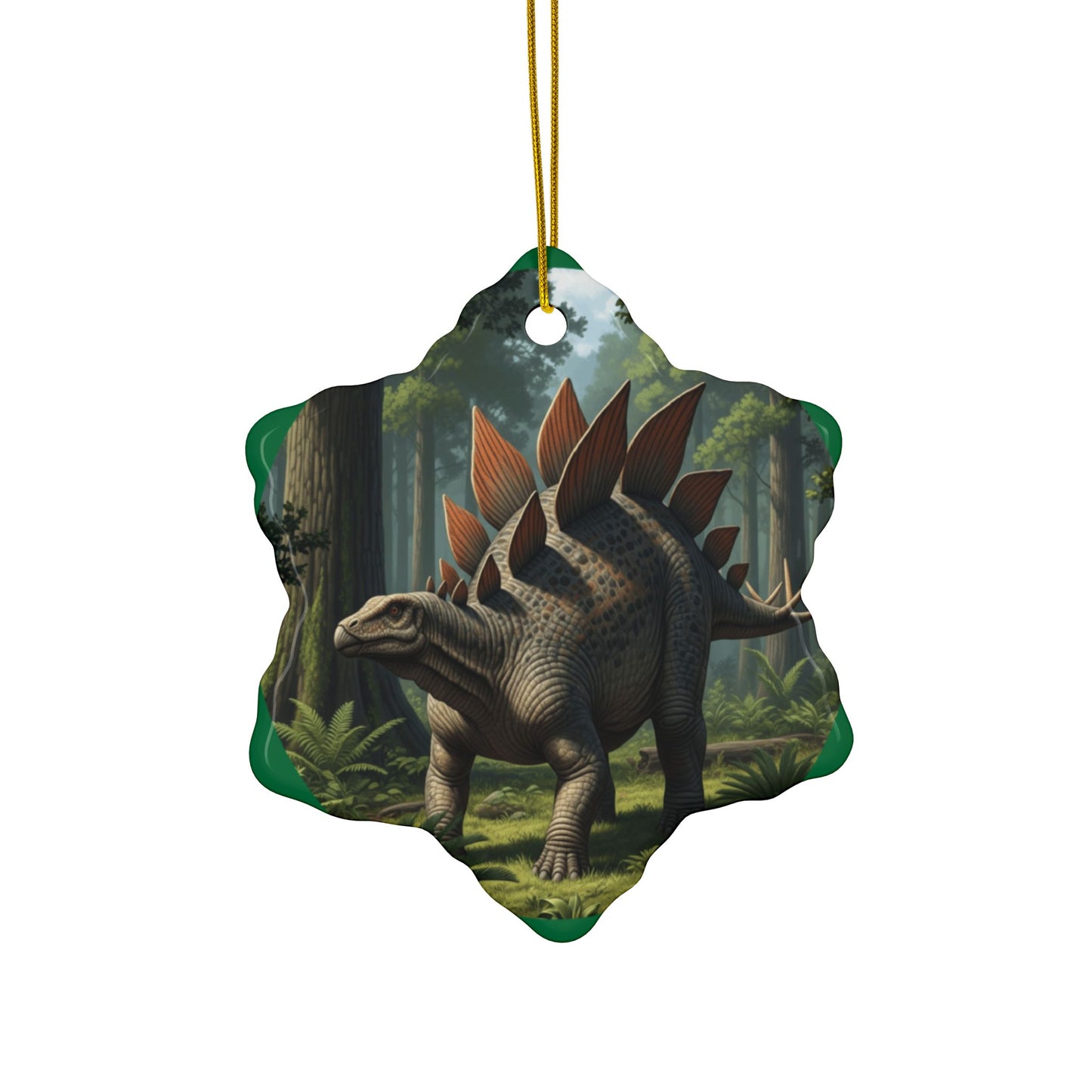 Stegasaurus Jurassic Era Dinosaur Ceramic Christmas Tree Ornaments, Keepsakes, Collectibles, Party Favors