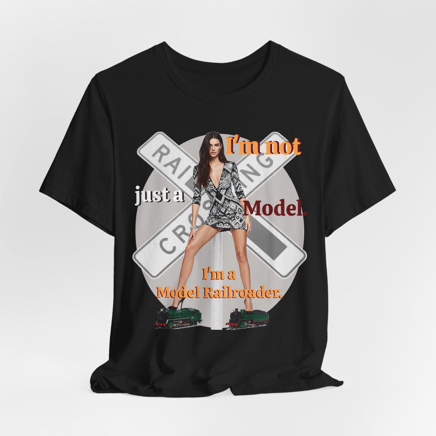Railroad Model Unisex Tee, Train Lover Gift, Funny 'Model Railroader' Shirt, Model Railroading Apparel, Unique Graphic T-Shirt - Schmartypants