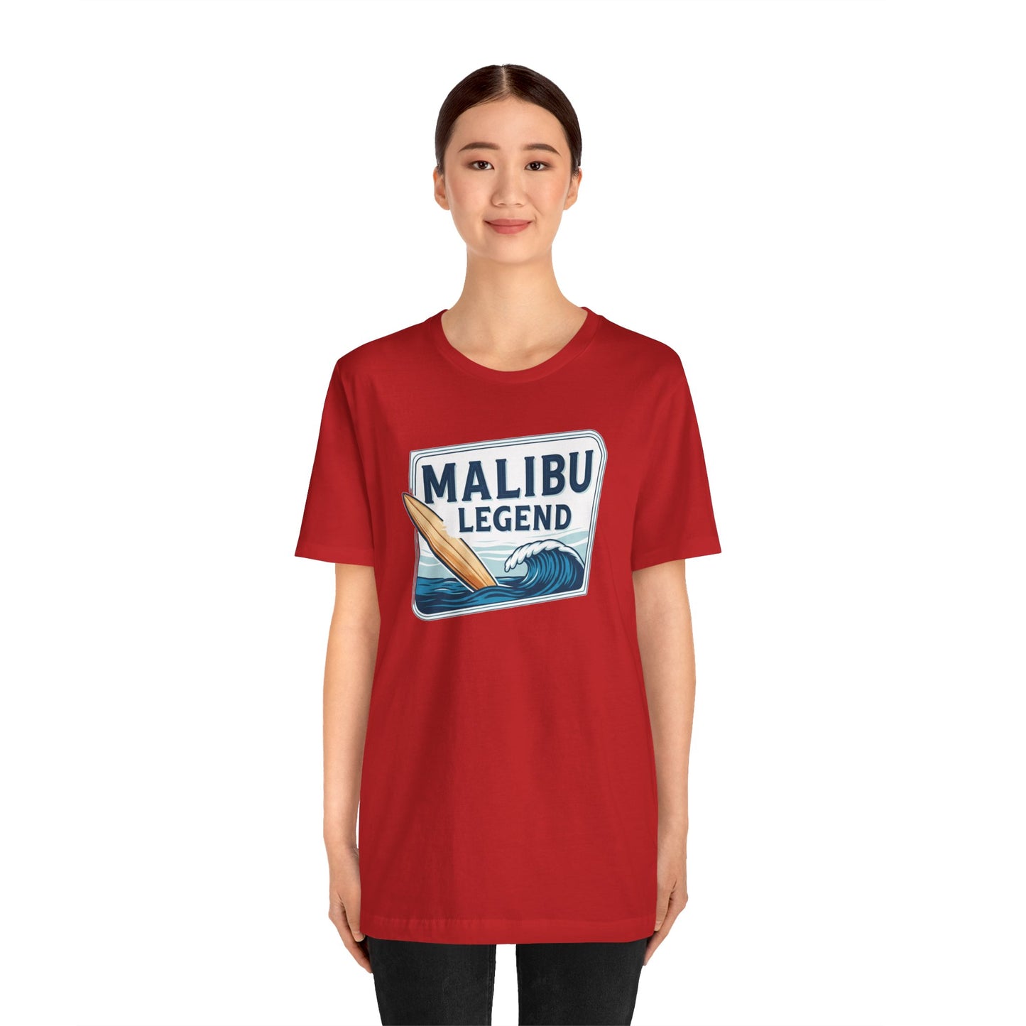 Malibu Legend Surf Tee | Unisex Jersey Short Sleeve Shirt, Beachwear, Summer Vibes, Surfing Gift, California Style, Malibu Souvenir Tee