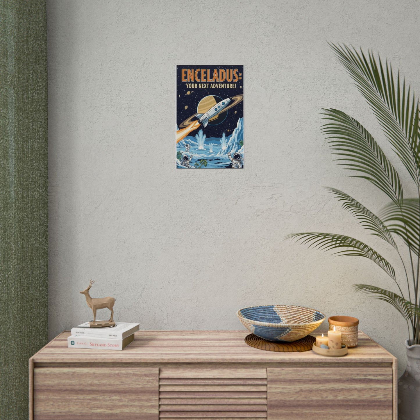 Enceladus Adventure Rolled Posters, Space Wall Art, Astronaut Decor, Travel Inspiration, Unique Gift for Space Lovers
