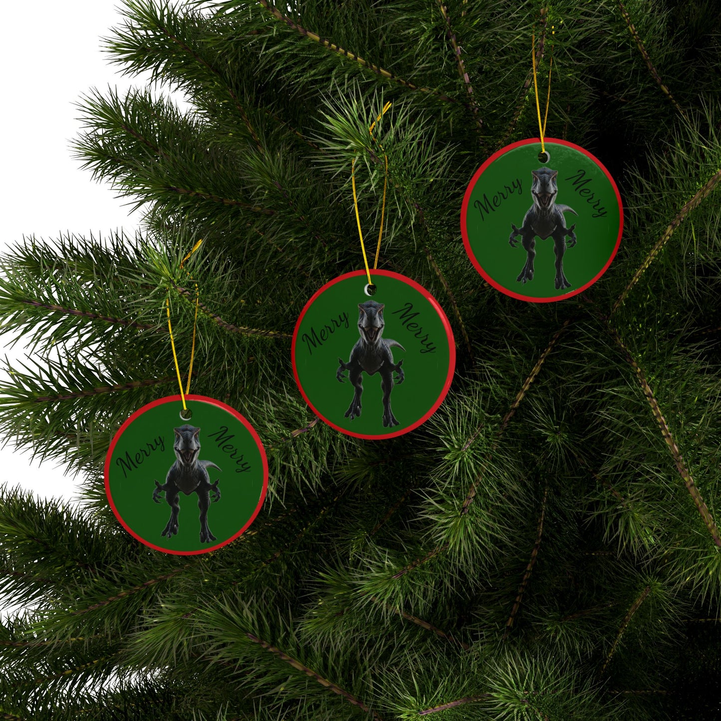 Velociraptor Jurassic Era Dinosaur Christmas Tree Ornaments, Keepsakes, Collectibles, Party Favors