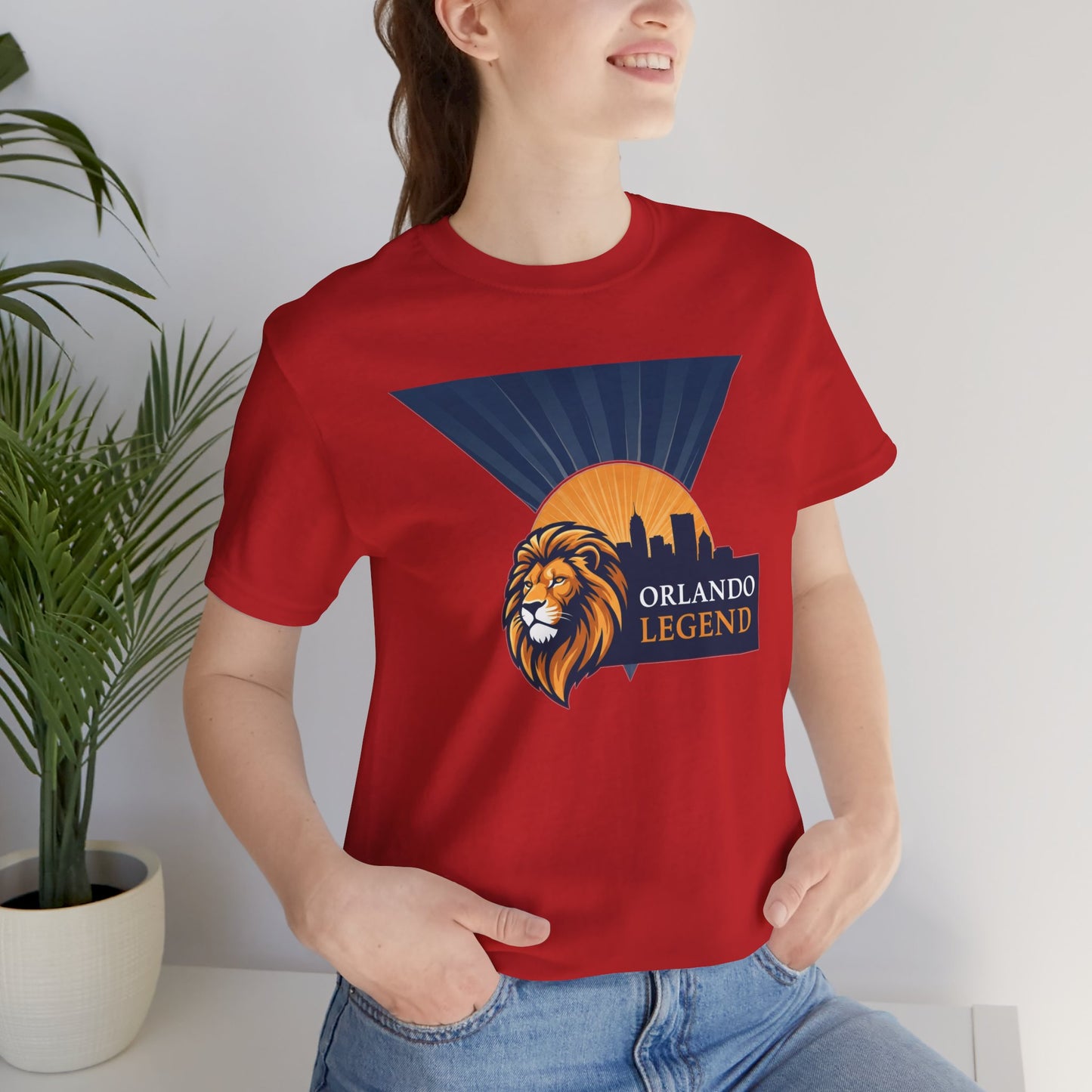 Orlando Legend Unisex Tee, Casual Graphic Tee, Lion Design Shirt, Gift for Fans, Everyday Wear, Florida Souvenir T-shirt