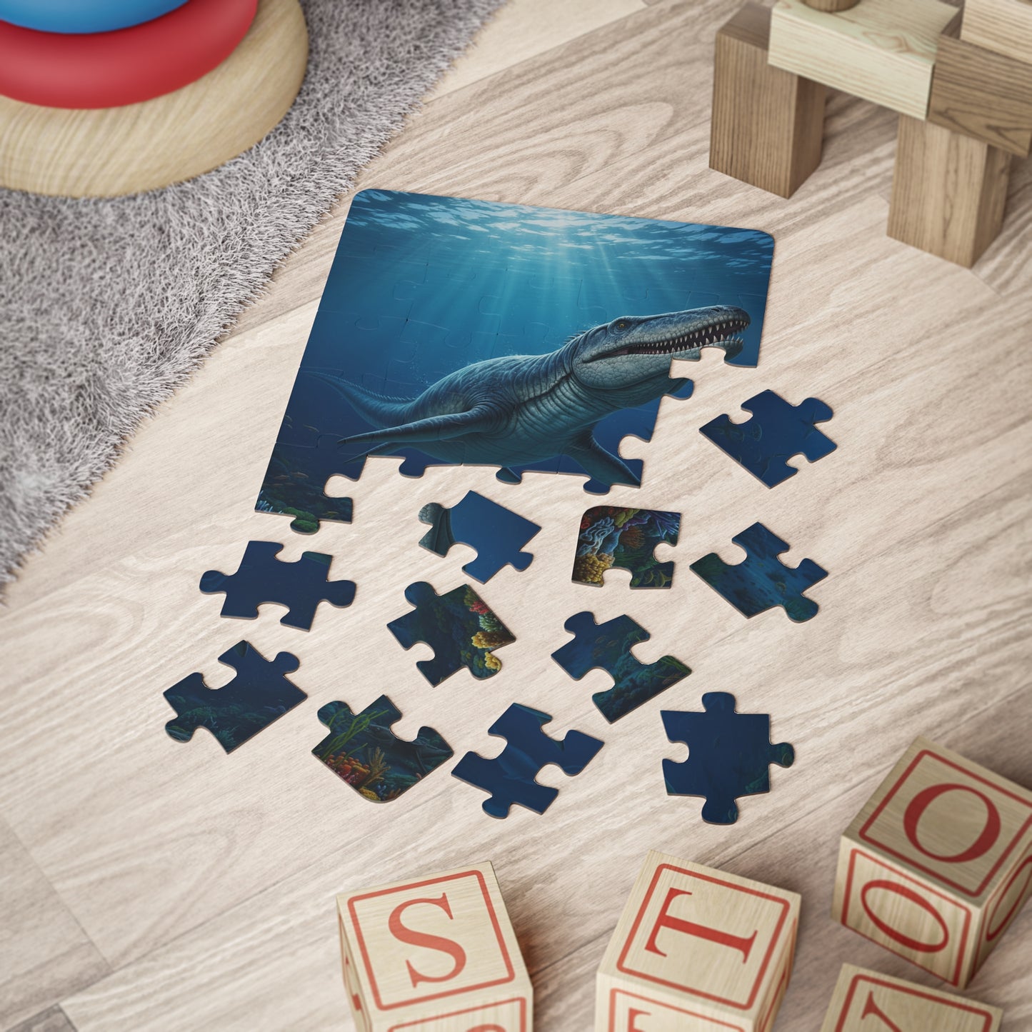 Kronosaur Pre-Jurassic Era Marine Reptile Dinosaur Ocean Puzzle for Kids - Fun 30-Piece Activity, Educational Gift, Kids' Game