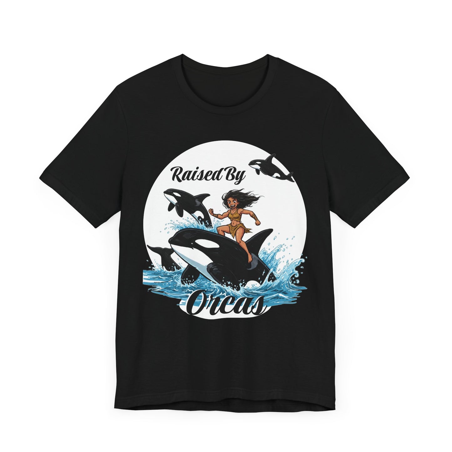 'Raised By Orcas' Unisex Tee | Ocean Lover Shirt, Animal Spirit Tee, Whale Enthusiast Gift, Nautical Apparel, Summer Essentials