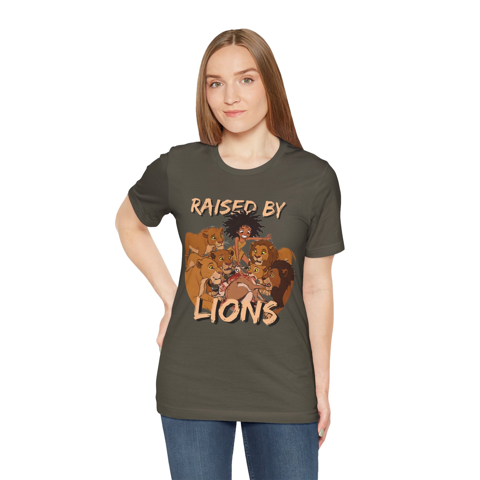 Raised by Lions Unisex Tee, Funny Animal Shirt, Lion Lover Gift, Safari T-Shirt, Jungle Adventure Apparel, Casual Wear - Schmartypants