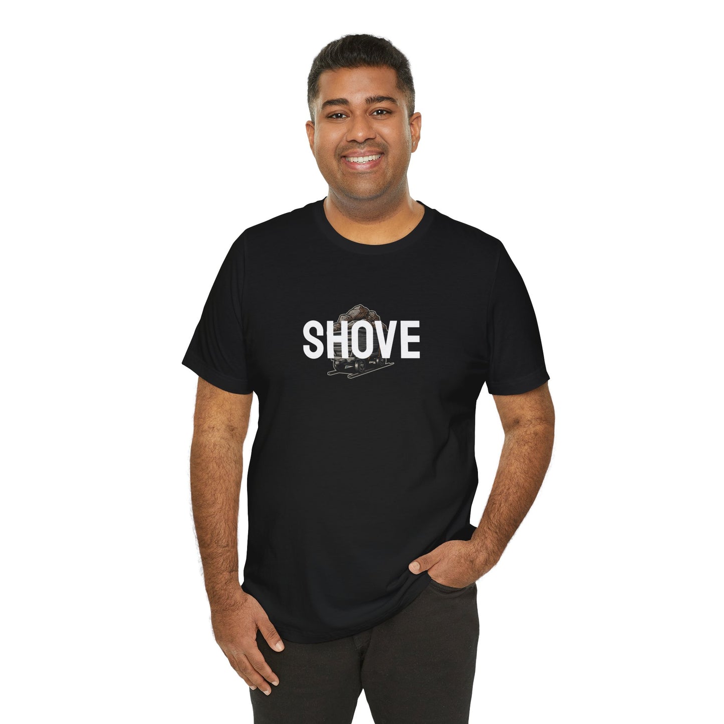 Athletic Spirit SHOVE Unisex Tee, Baseball Player Gift, Sports Fan Shirt, Inspirational Athlete Top, Underdog Competition Statement Piece