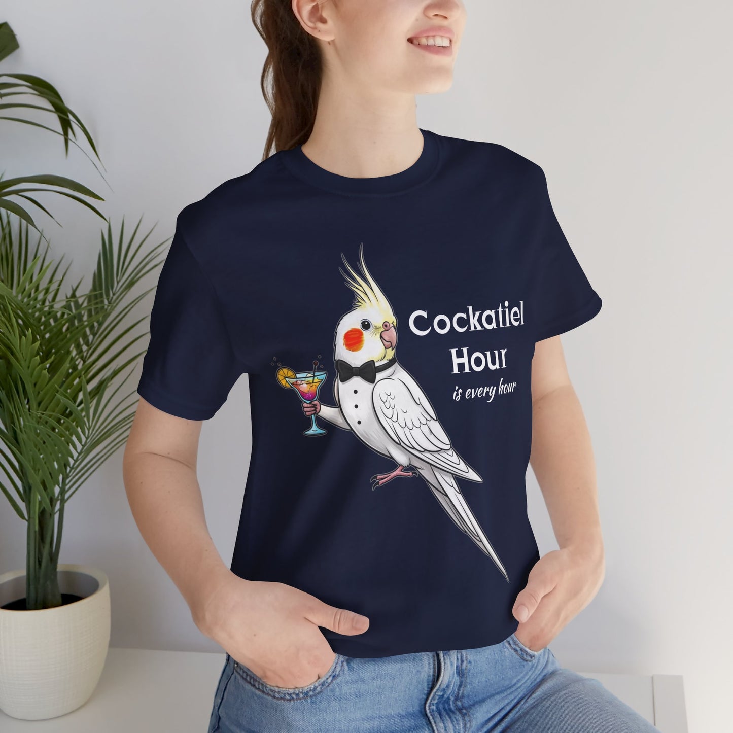 Cockatiel Hour Unisex Tee - Fun Bird Lover T-Shirt, Casual Wear, Gift for Bird Enthusiasts, Animal Lover Gift, Unique Graphic Tee