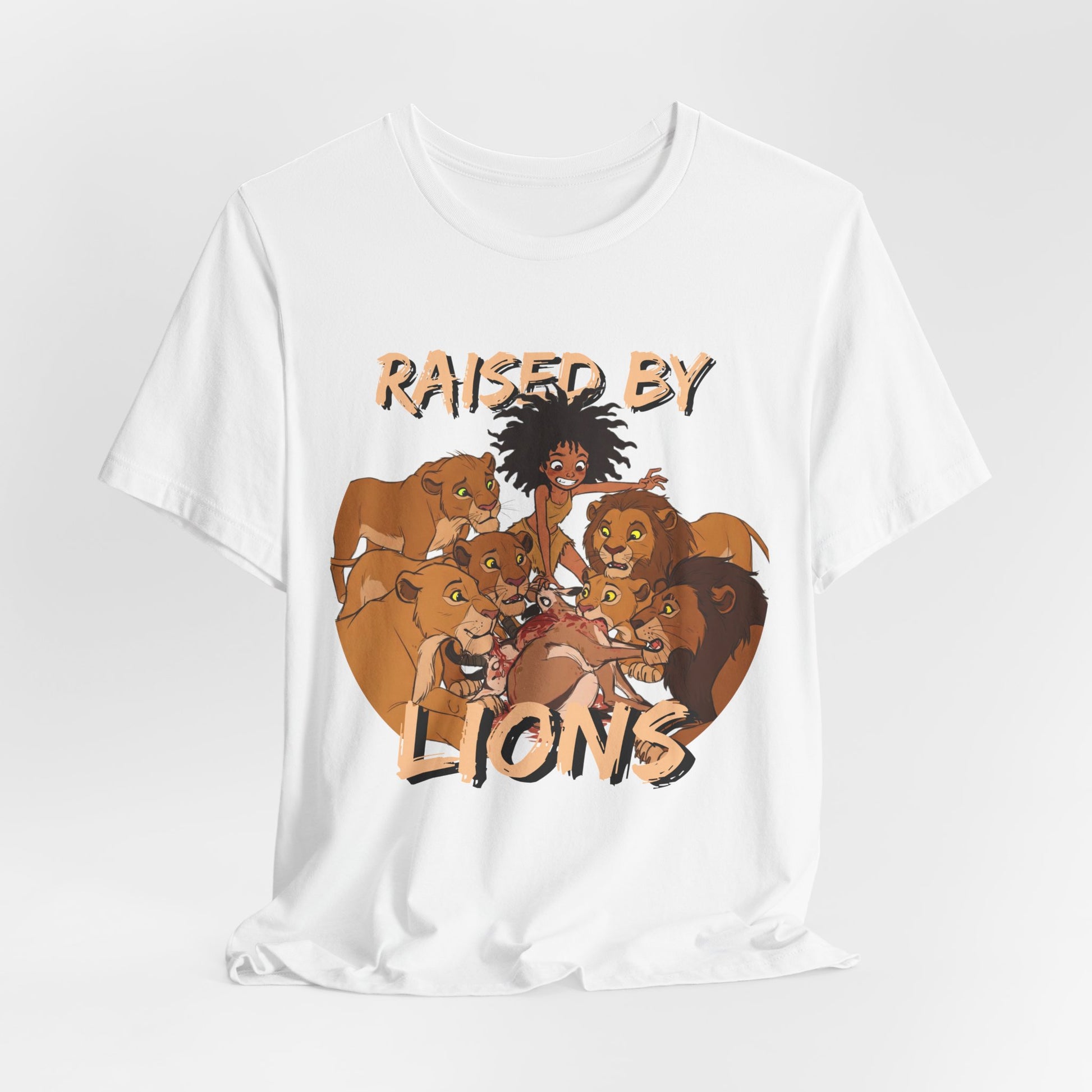 Raised by Lions Unisex Tee, Funny Animal Shirt, Lion Lover Gift, Safari T-Shirt, Jungle Adventure Apparel, Casual Wear - Schmartypants