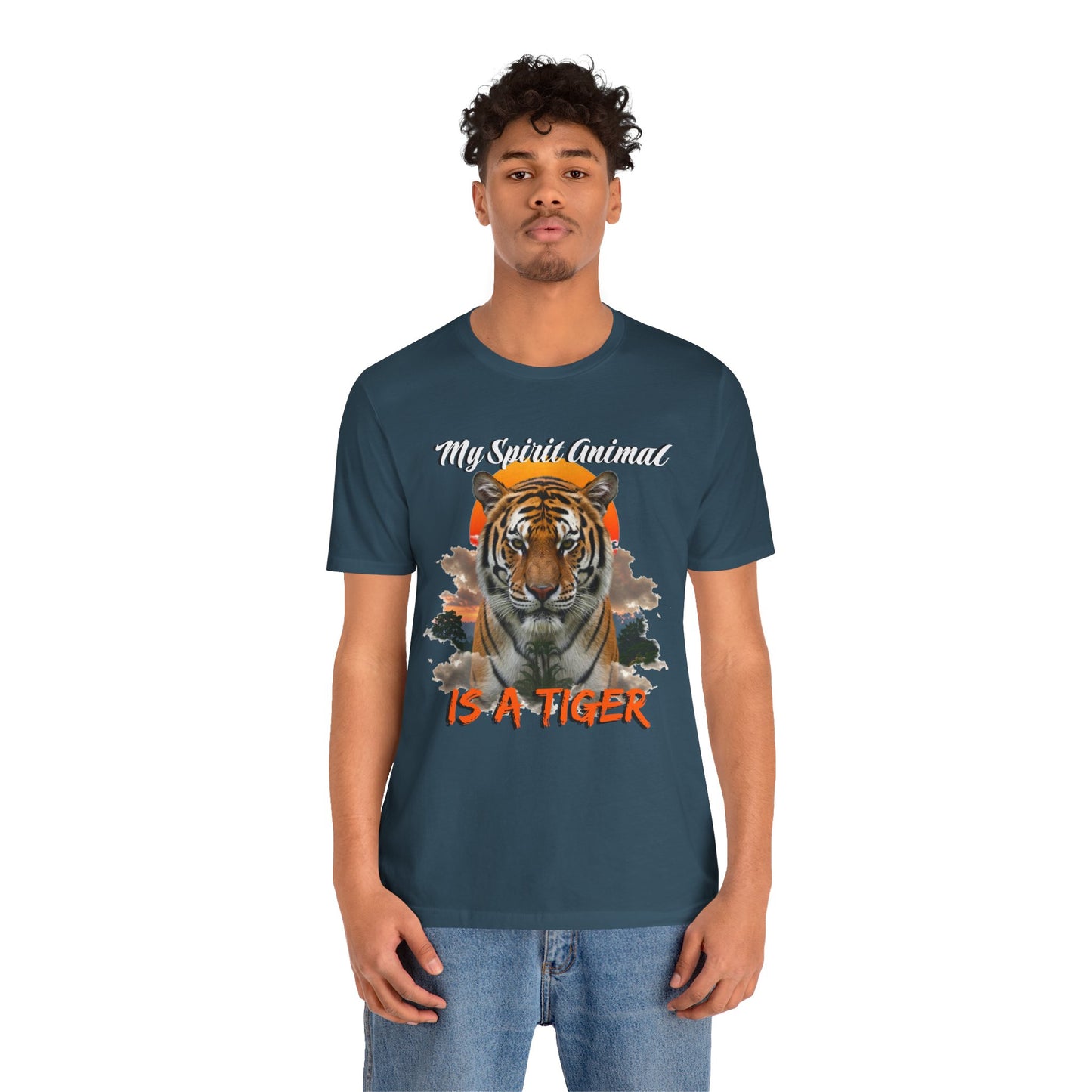 My Spirit Animal is a Tiger Tee - Unisex Jersey Short Sleeve T-Shirt, Inspirational Fierce Nature Apparel for Tiger Lovers, Casual Wear, Zoo