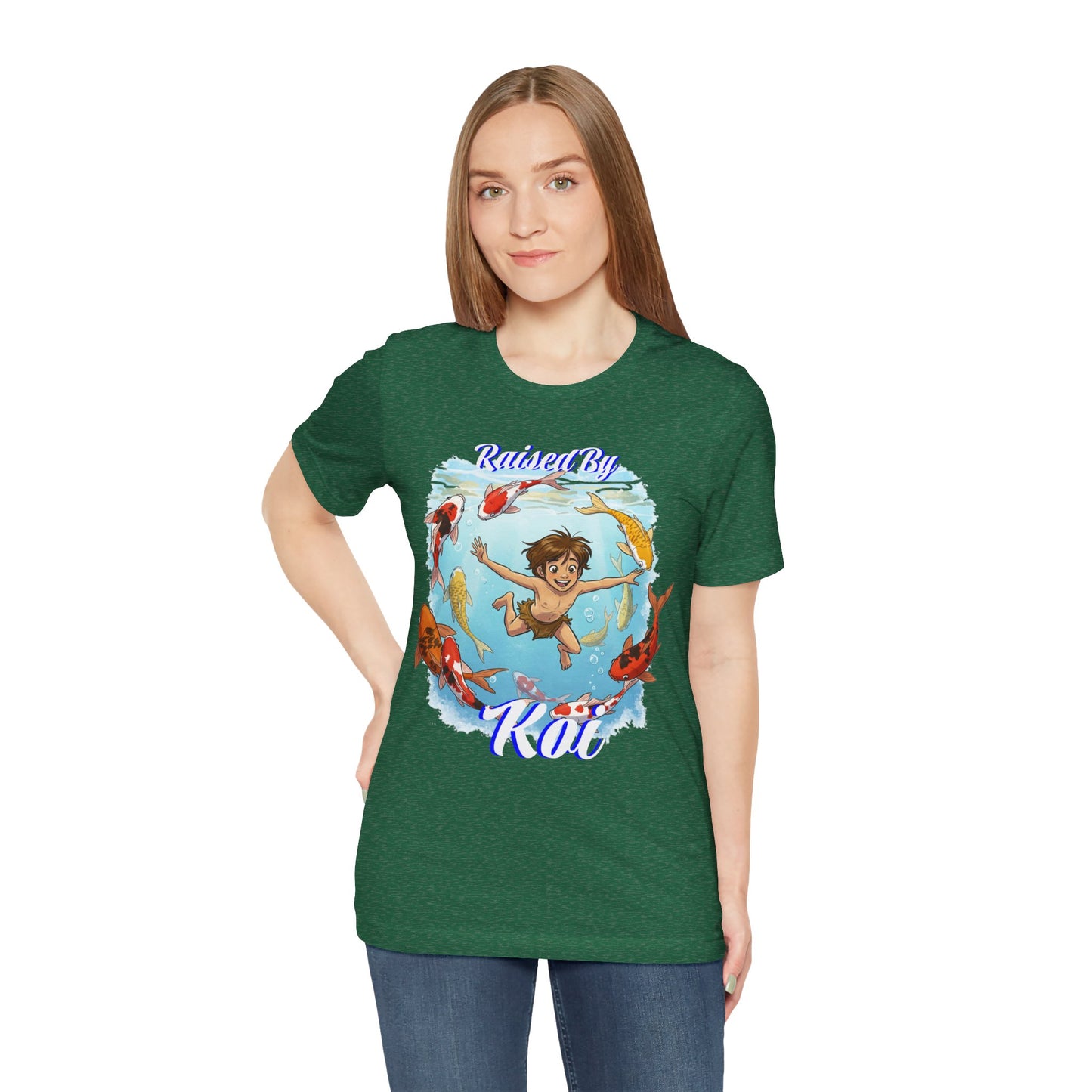 'Raised By Koi; Unisex Jersey Tee - Funny Graphic Tee for Aquatic Lovers, Cute Gift for Birthdays, Casual Wear, Summer Fashion, Relaxed Style - Schmartypants